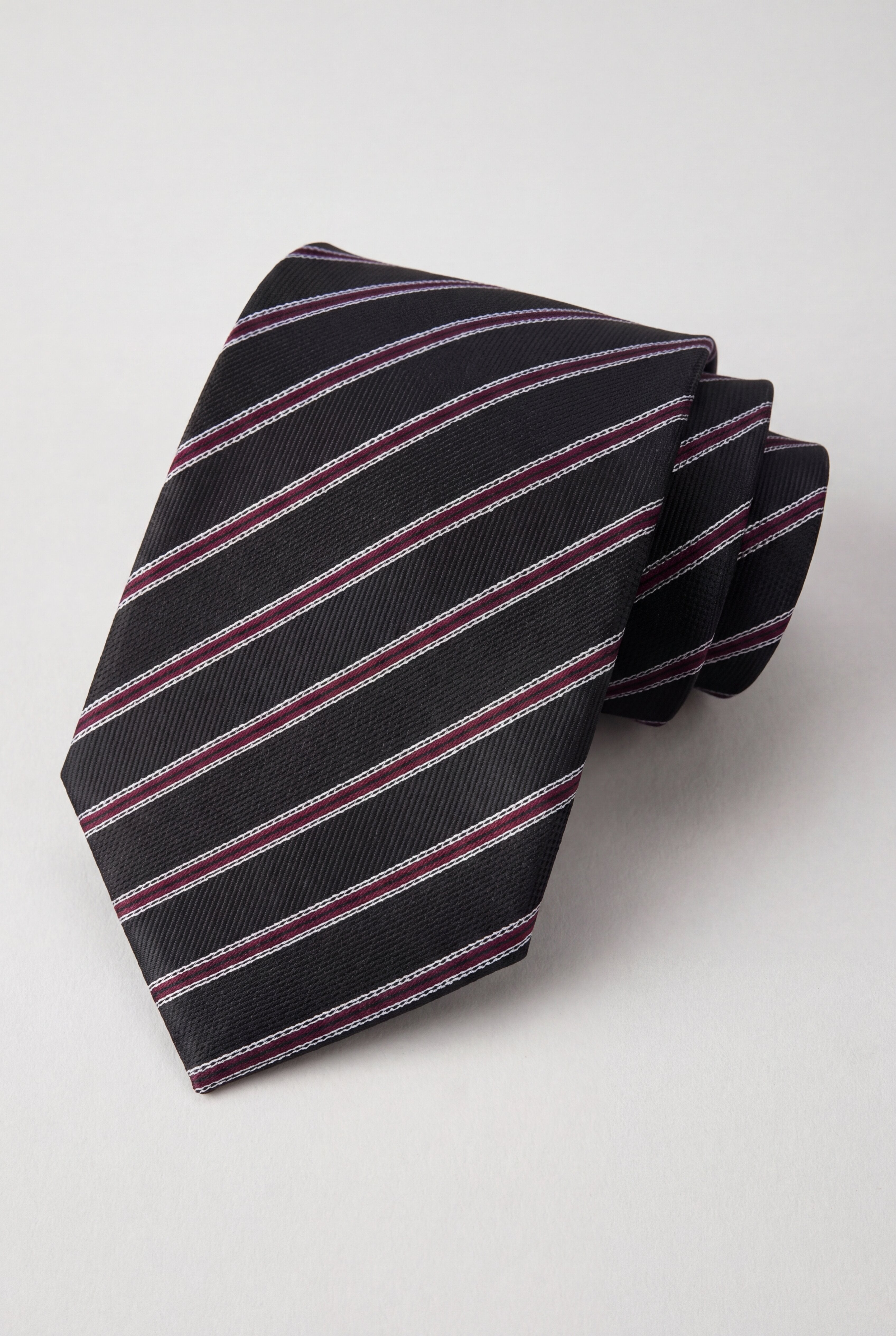 STRIPE BUSINESS TIE - BLACK