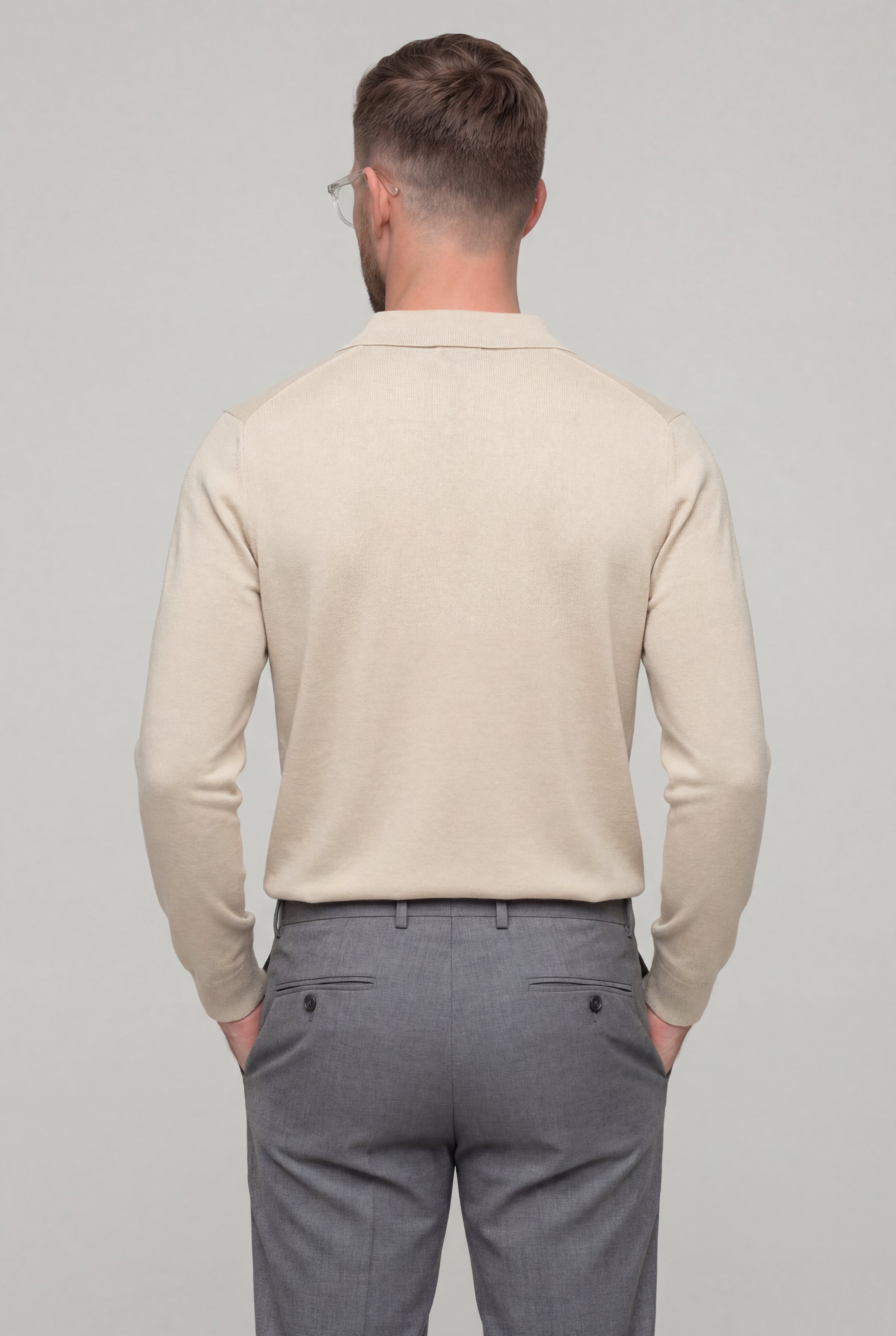 TALREN LONG SLEEVE POLO SHIRT – BEIGE