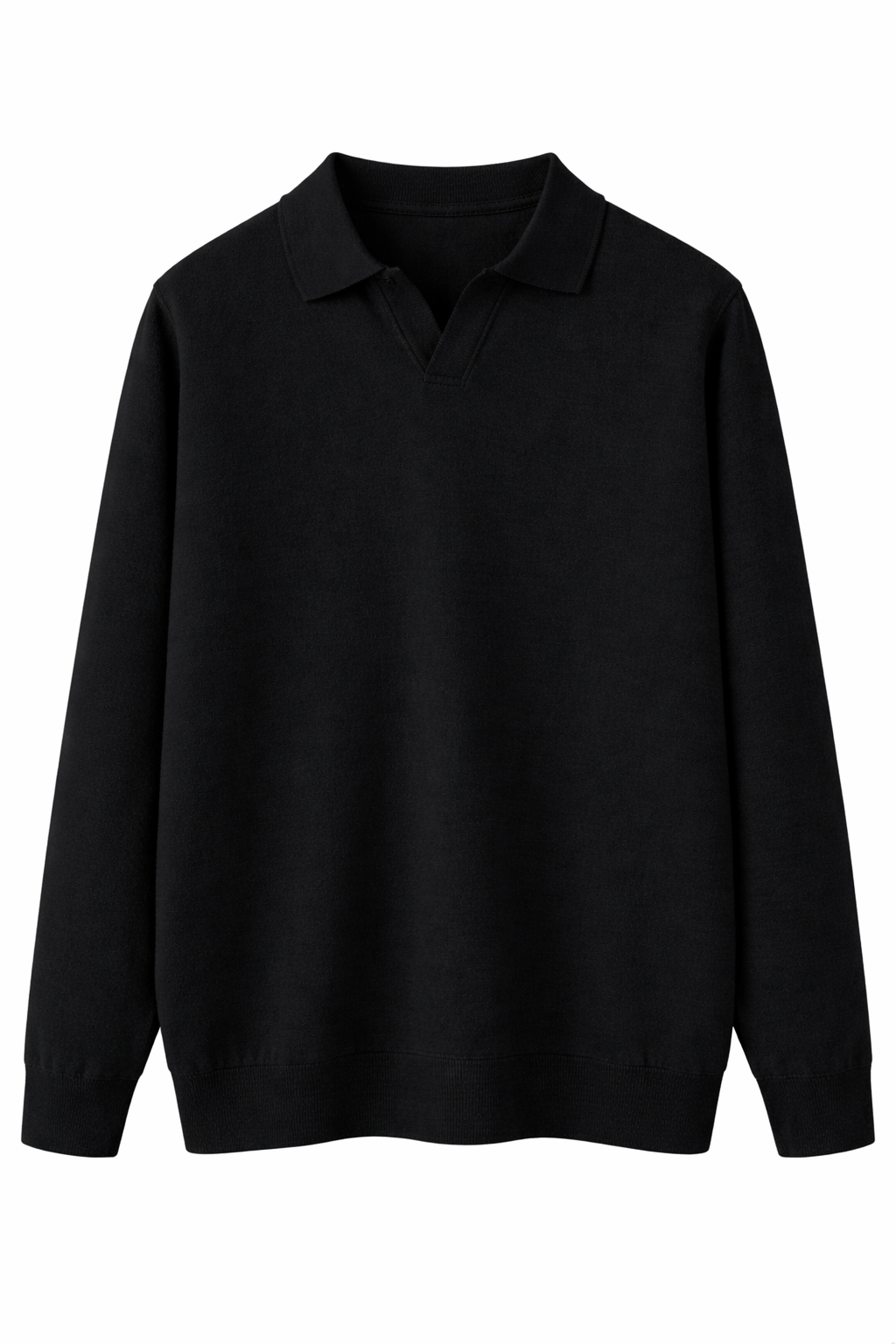 TALREN LONG SLEEVE POLO SHIRT – BLACK