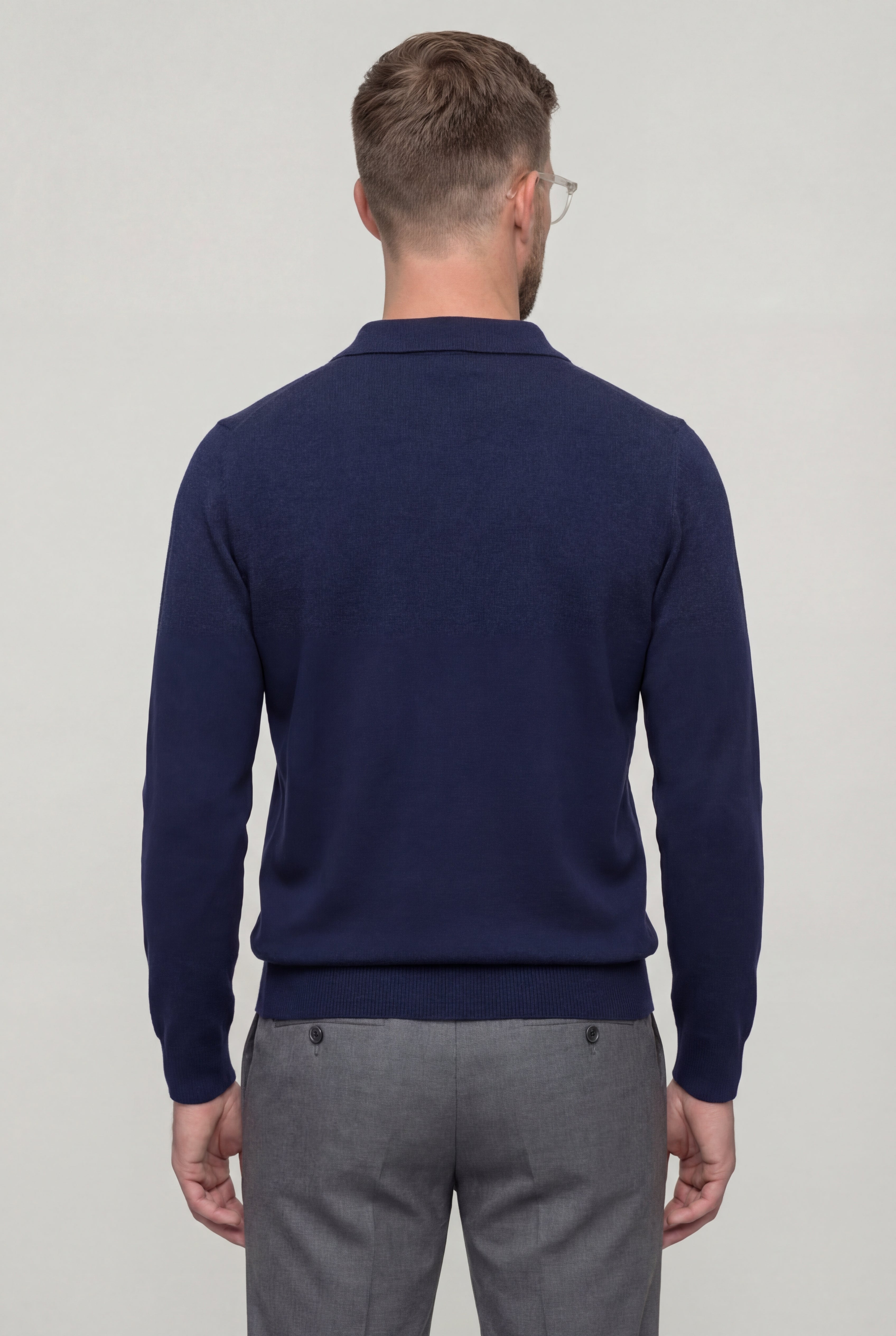 TALREN LONG SLEEVE POLO SHIRT – NAVY