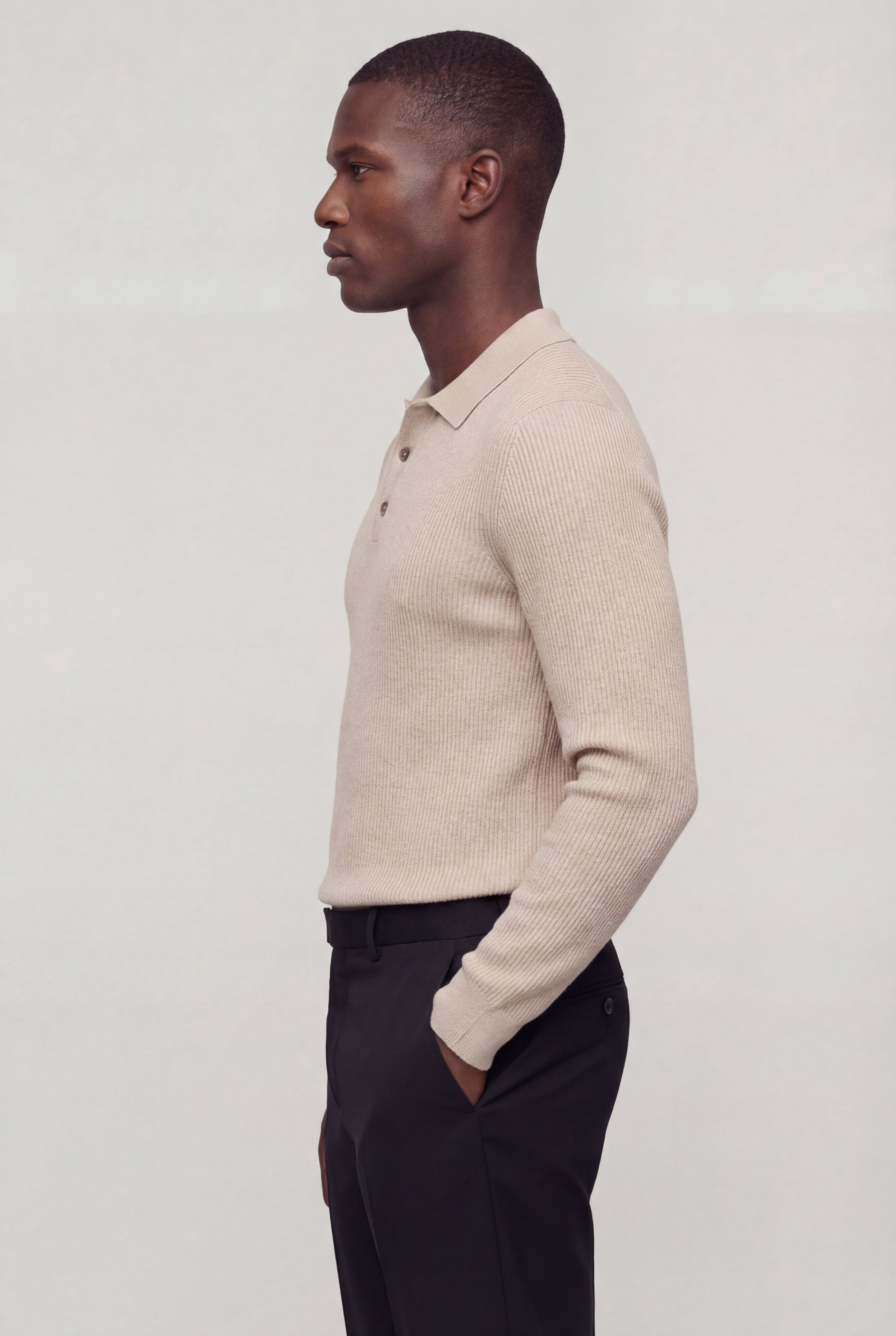 TORVAN KNIT POLO – BEIGE