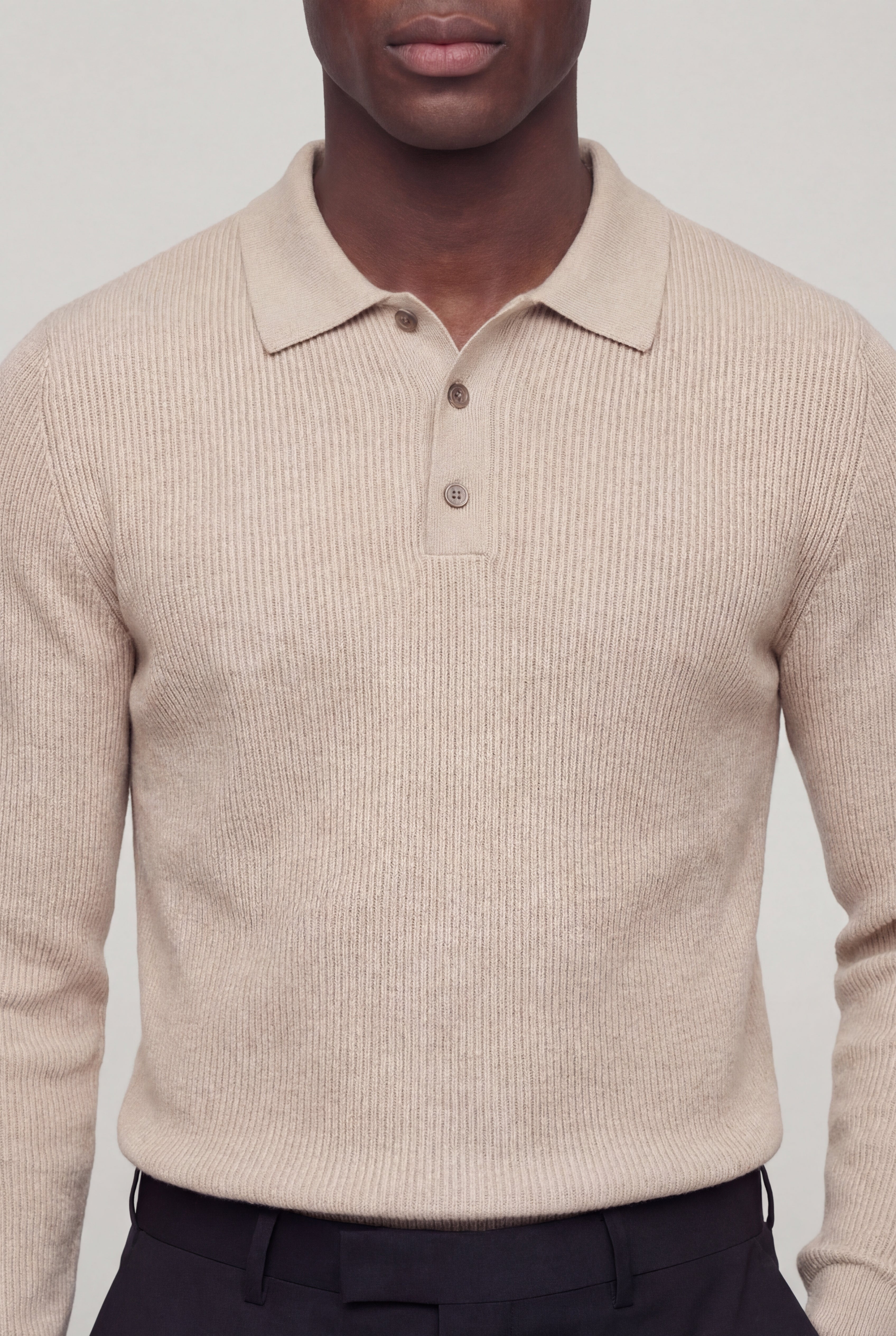 TORVAN KNIT POLO – BEIGE