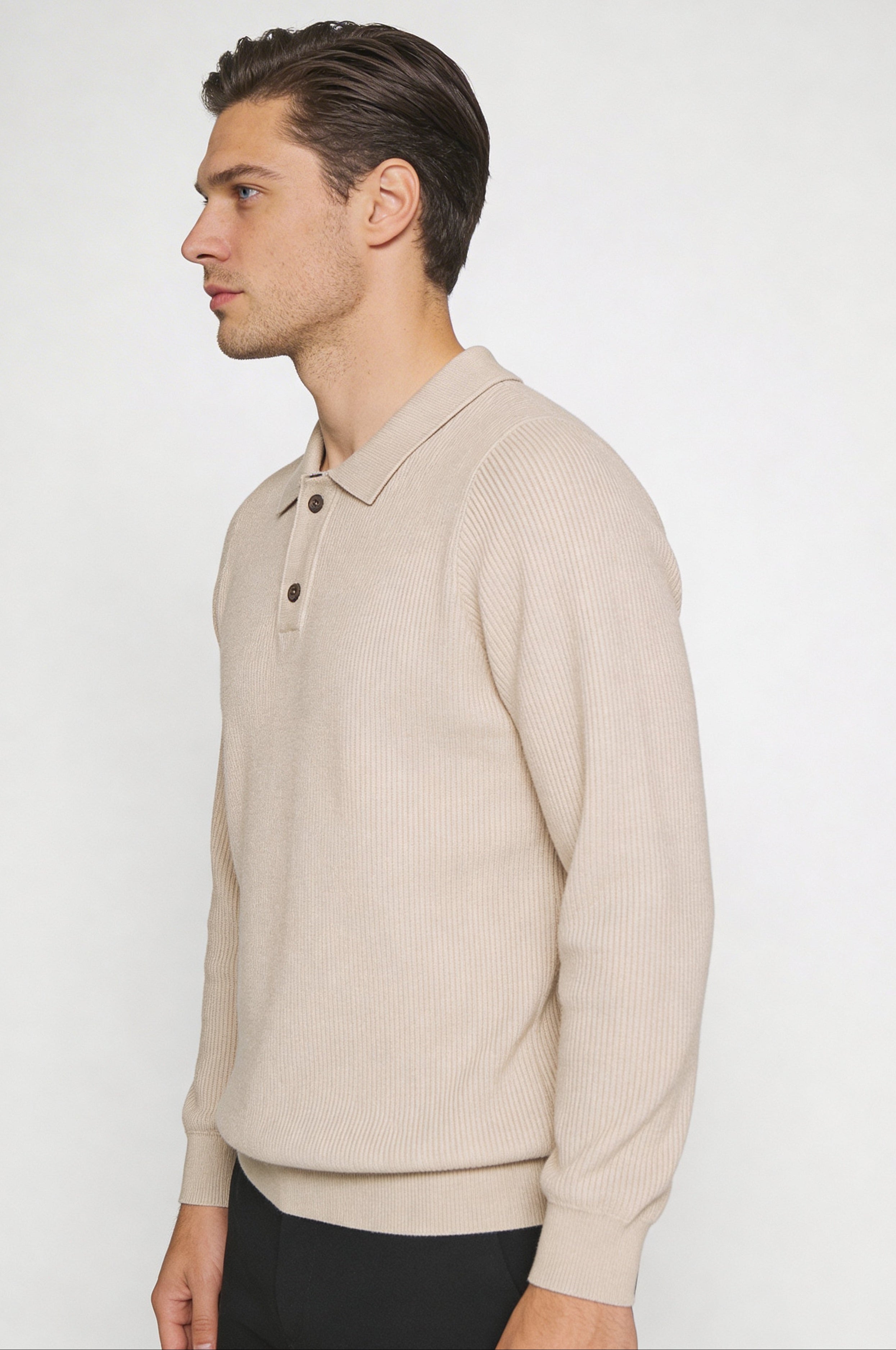 TORVAN KNIT POLO – BEIGE