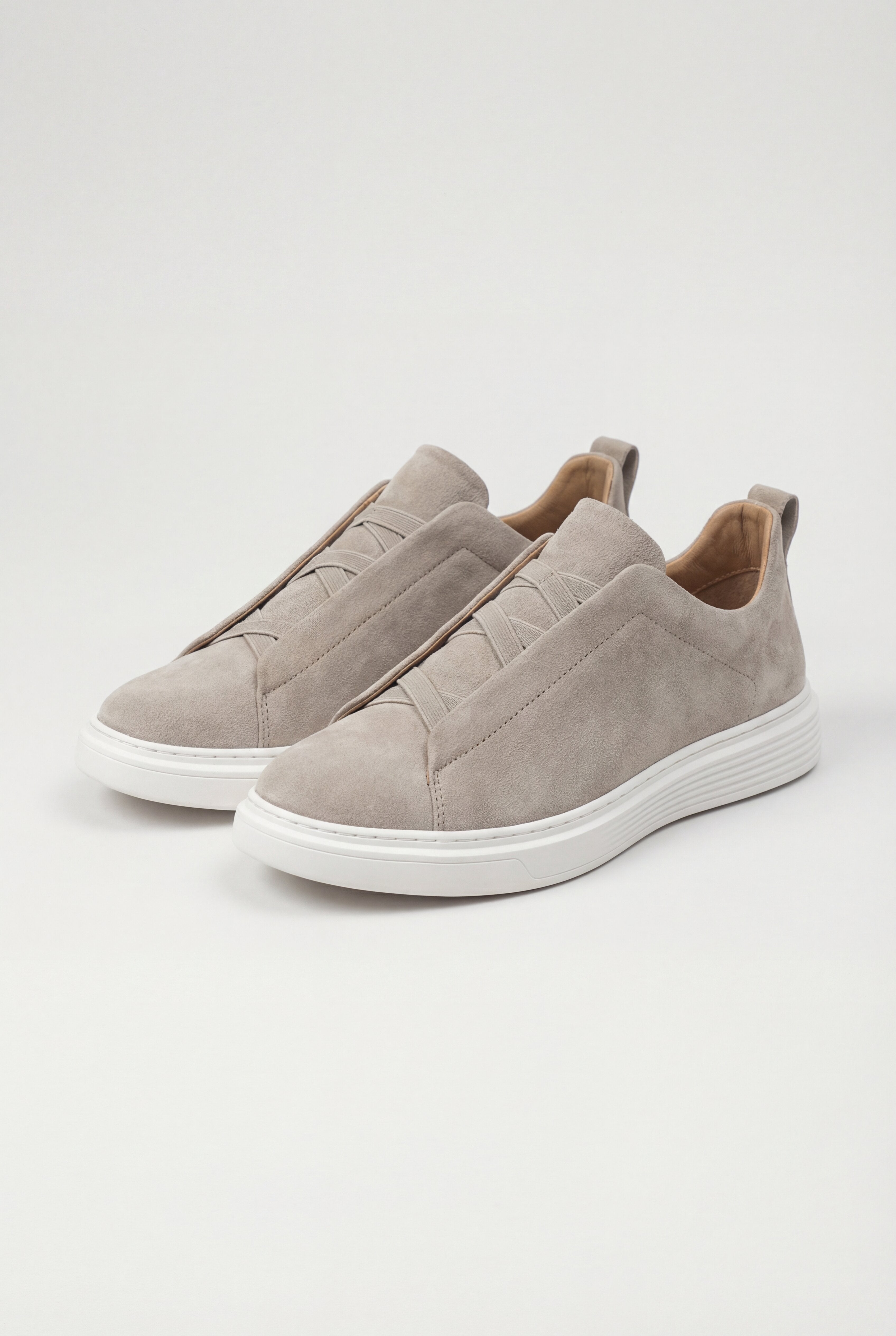 TREVIANO SUEDE SLIP-ON SNEAKERS – BEIGE