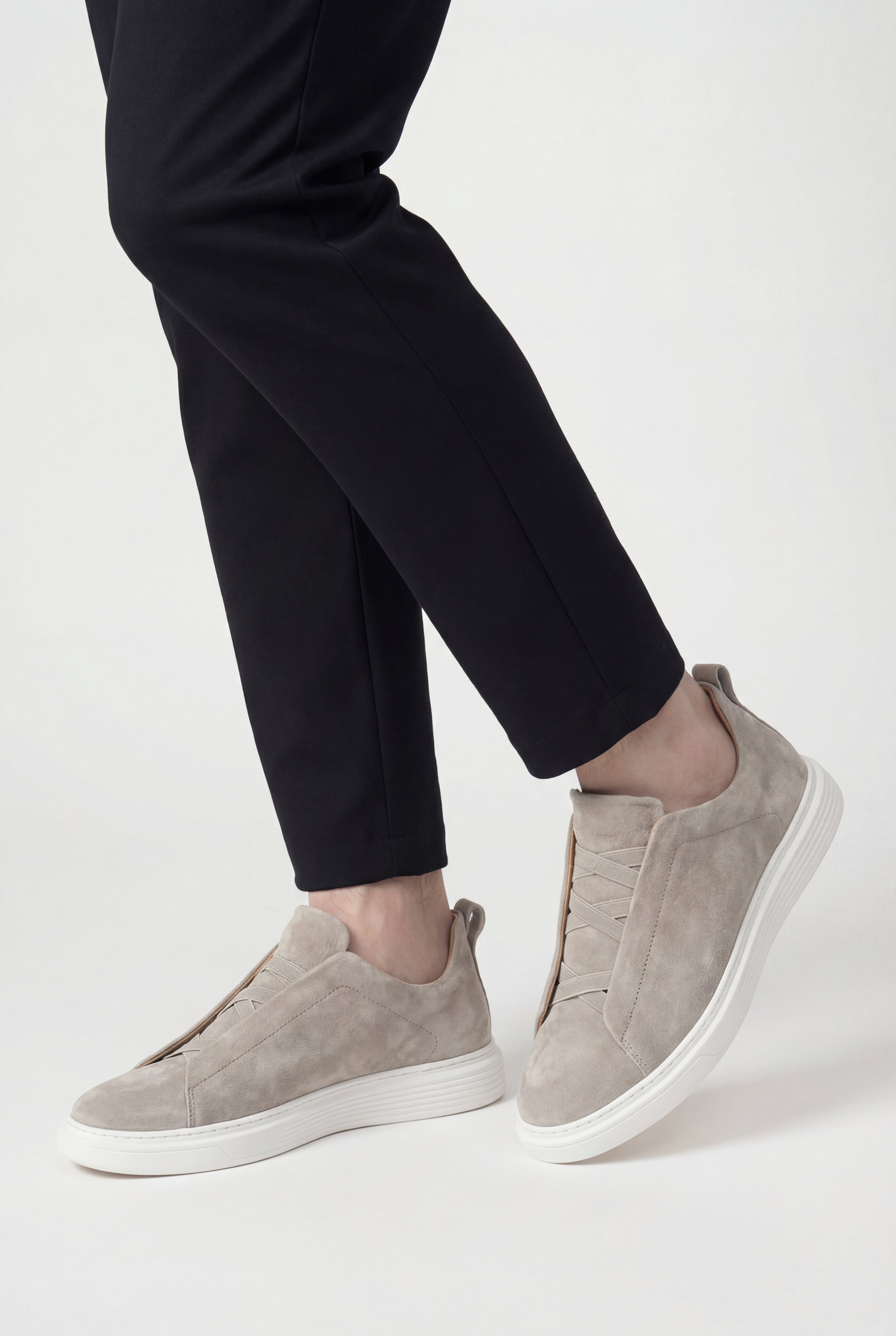 TREVIANO SUEDE SLIP-ON SNEAKERS – BEIGE