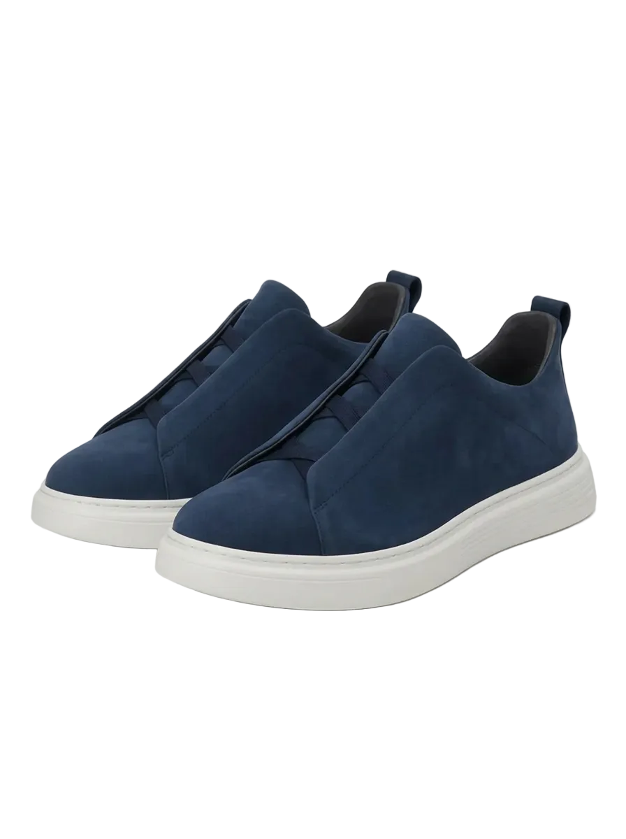 TREVIANO SUEDE SLIP-ON SNEAKERS – NAVY