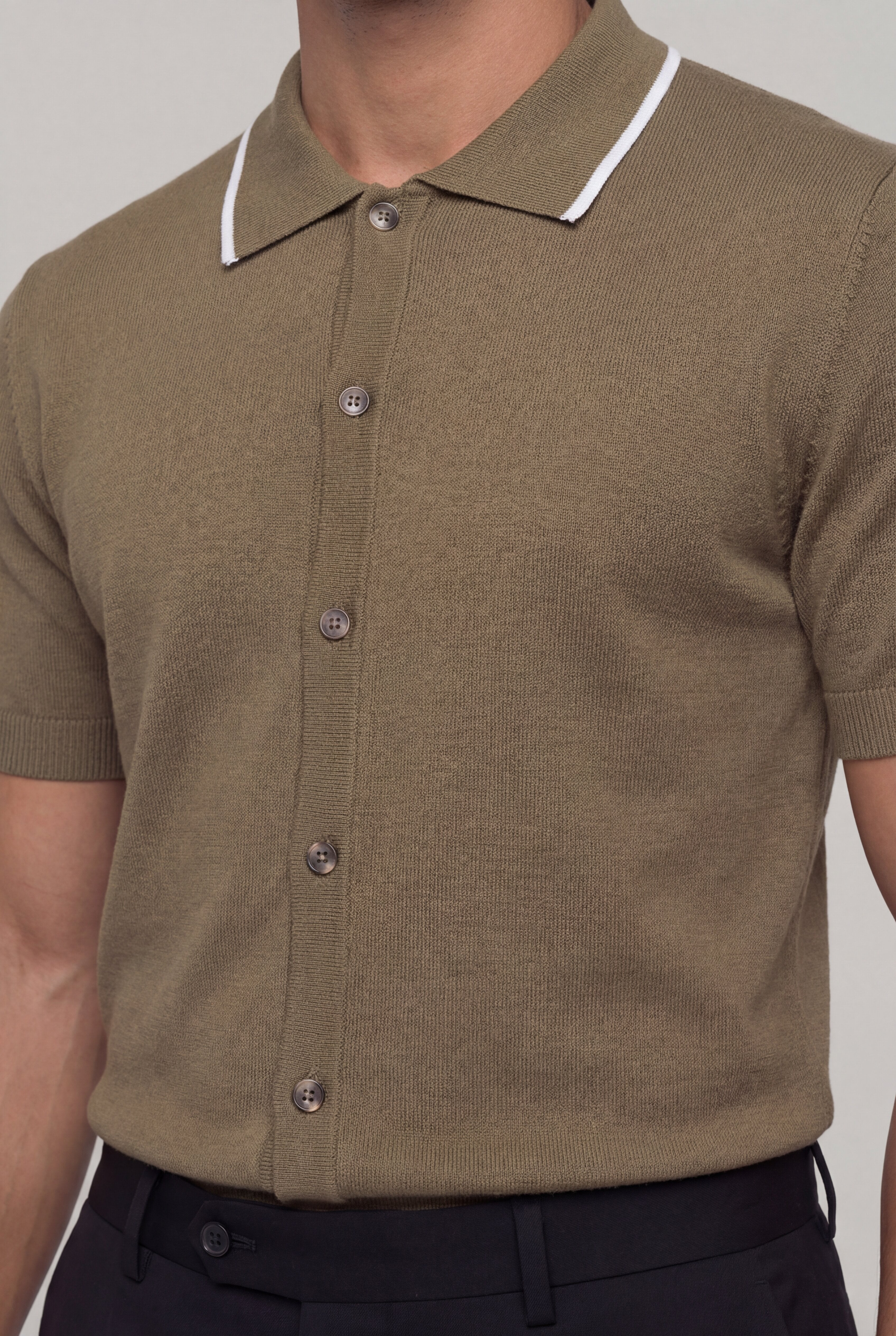 TREVIO TEXTURED POLO SHIRT – DARK GREEN