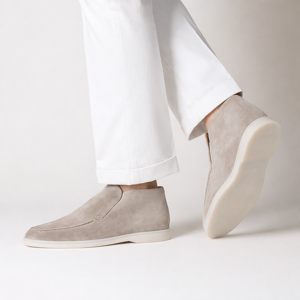 VALCENO HIGH SUEDE LOAFERS – GRAY