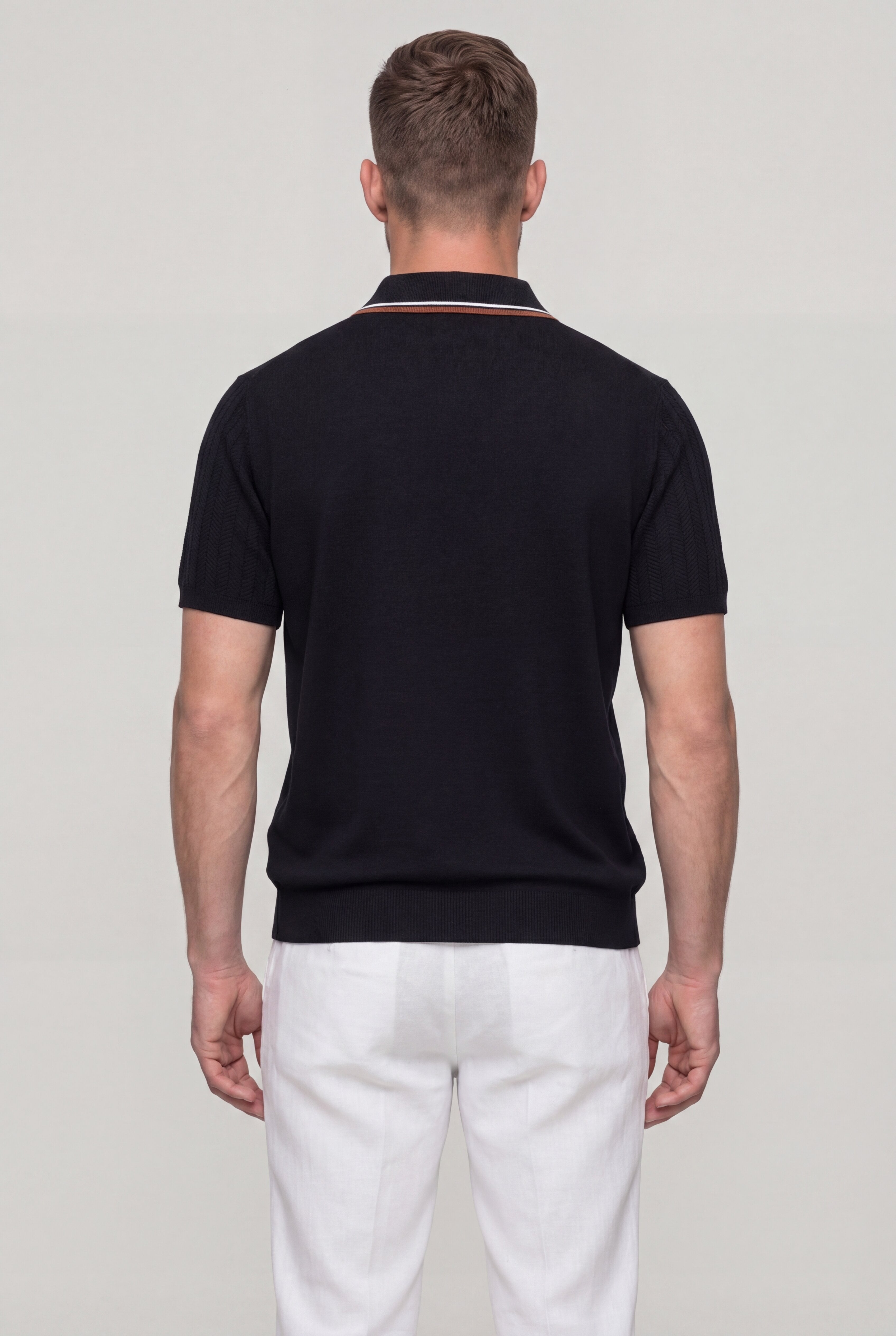 VALTHERIC KNIT POLO SHIRT – BLACK