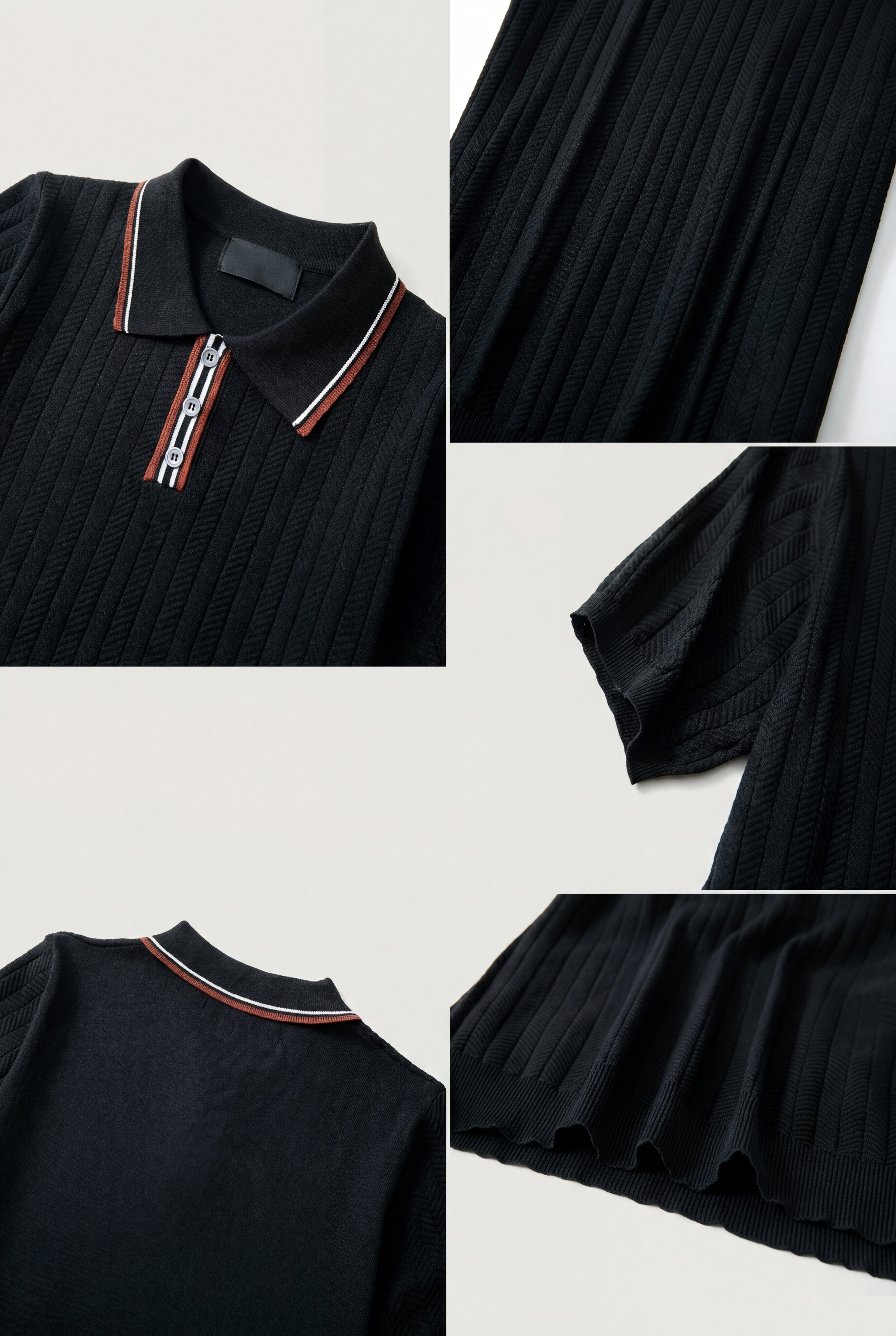 VALTHERIC KNIT POLO SHIRT – BLACK