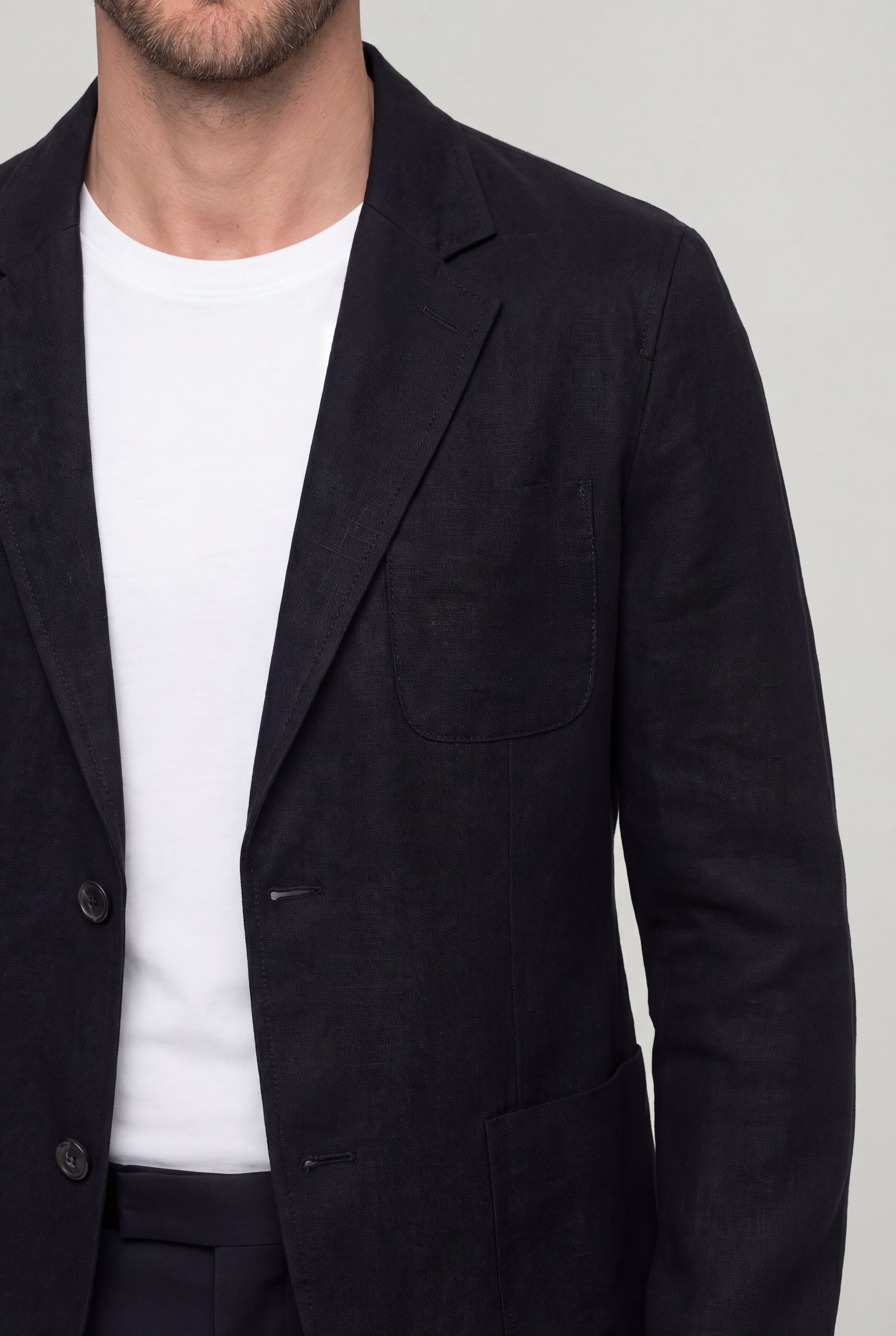 VANTOIR LINEN BLAZER – BLACK