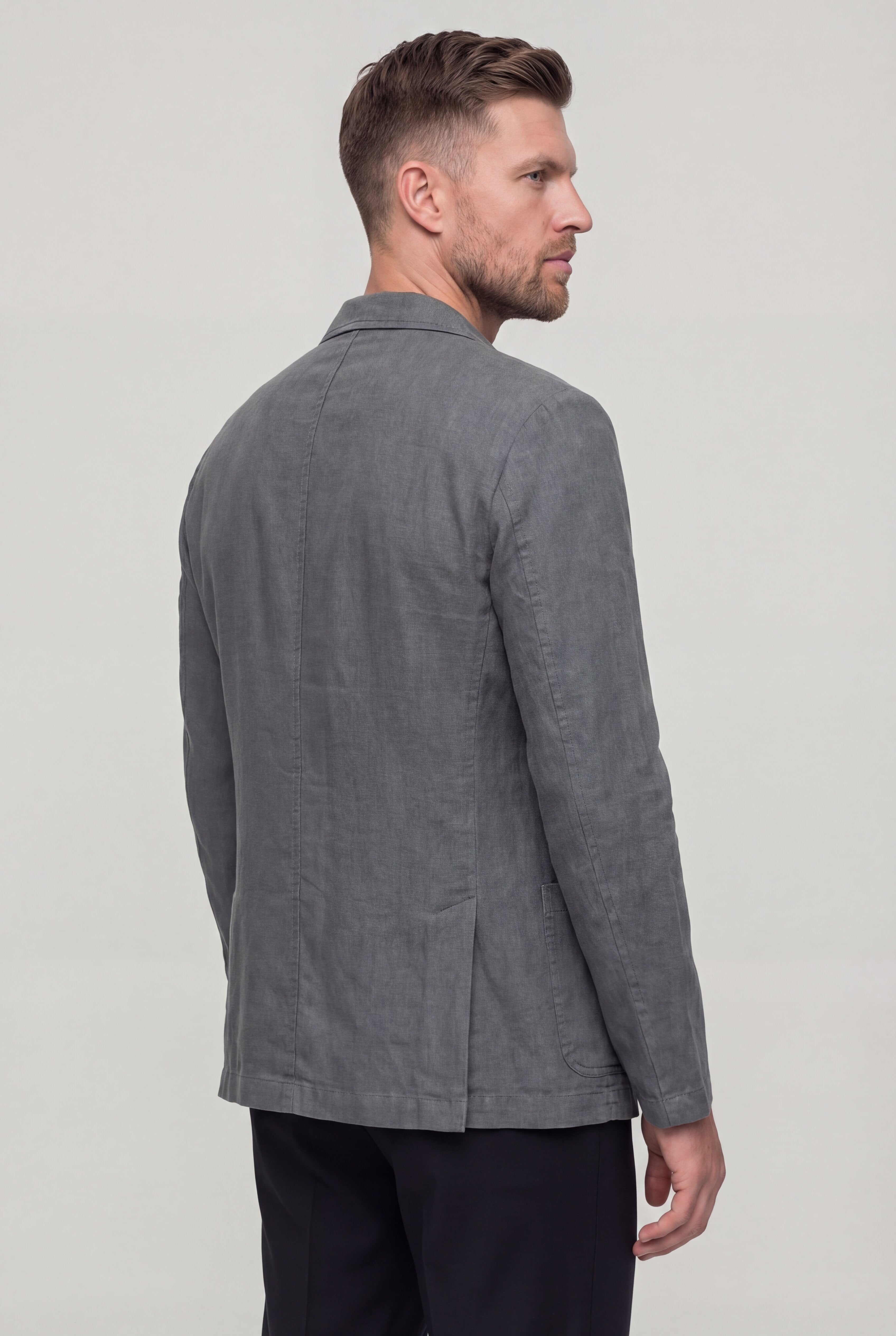 VANTOIR LINEN BLAZER – GRAY