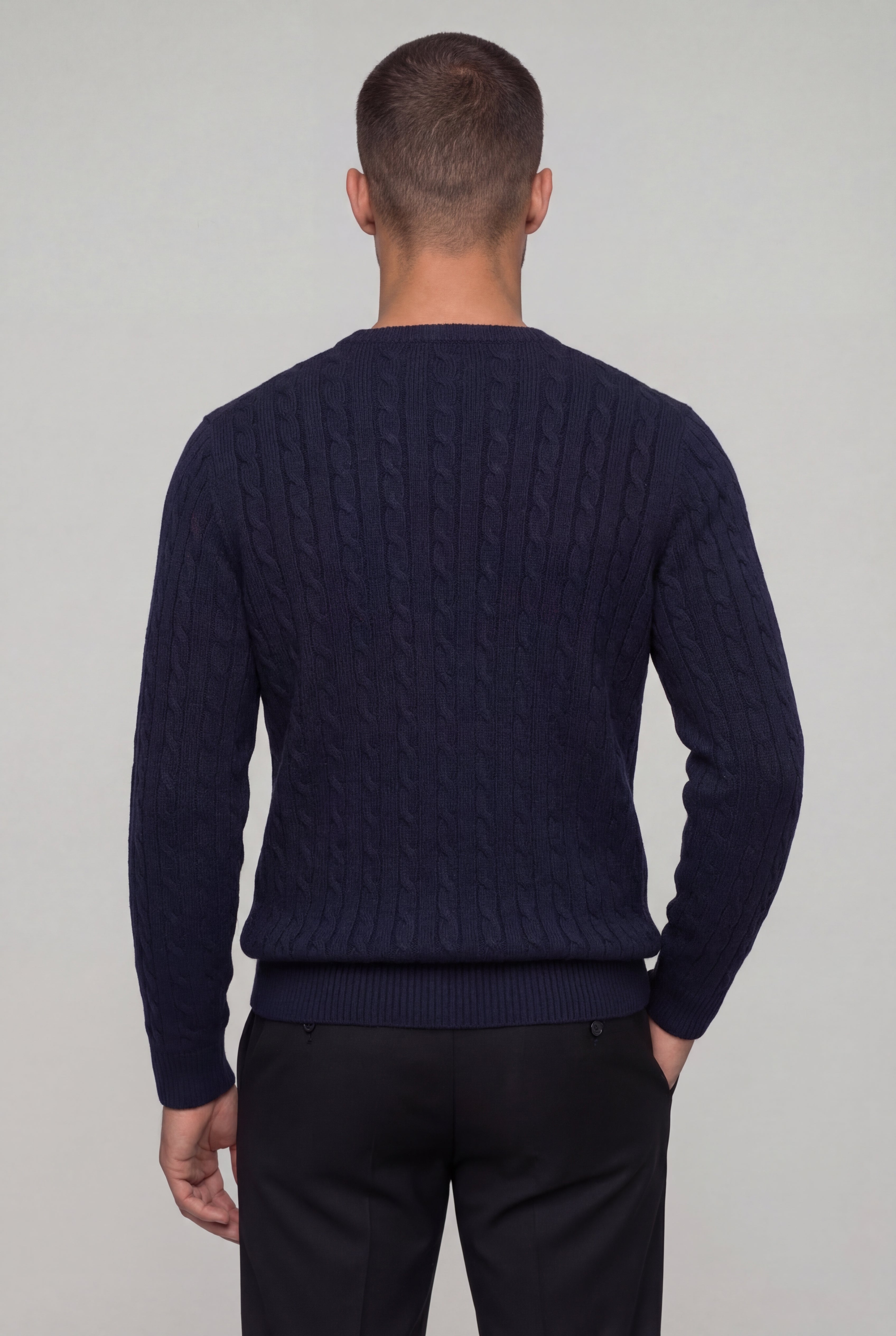 VARCELLO KNIT CREWNECK SWEATER – NAVY