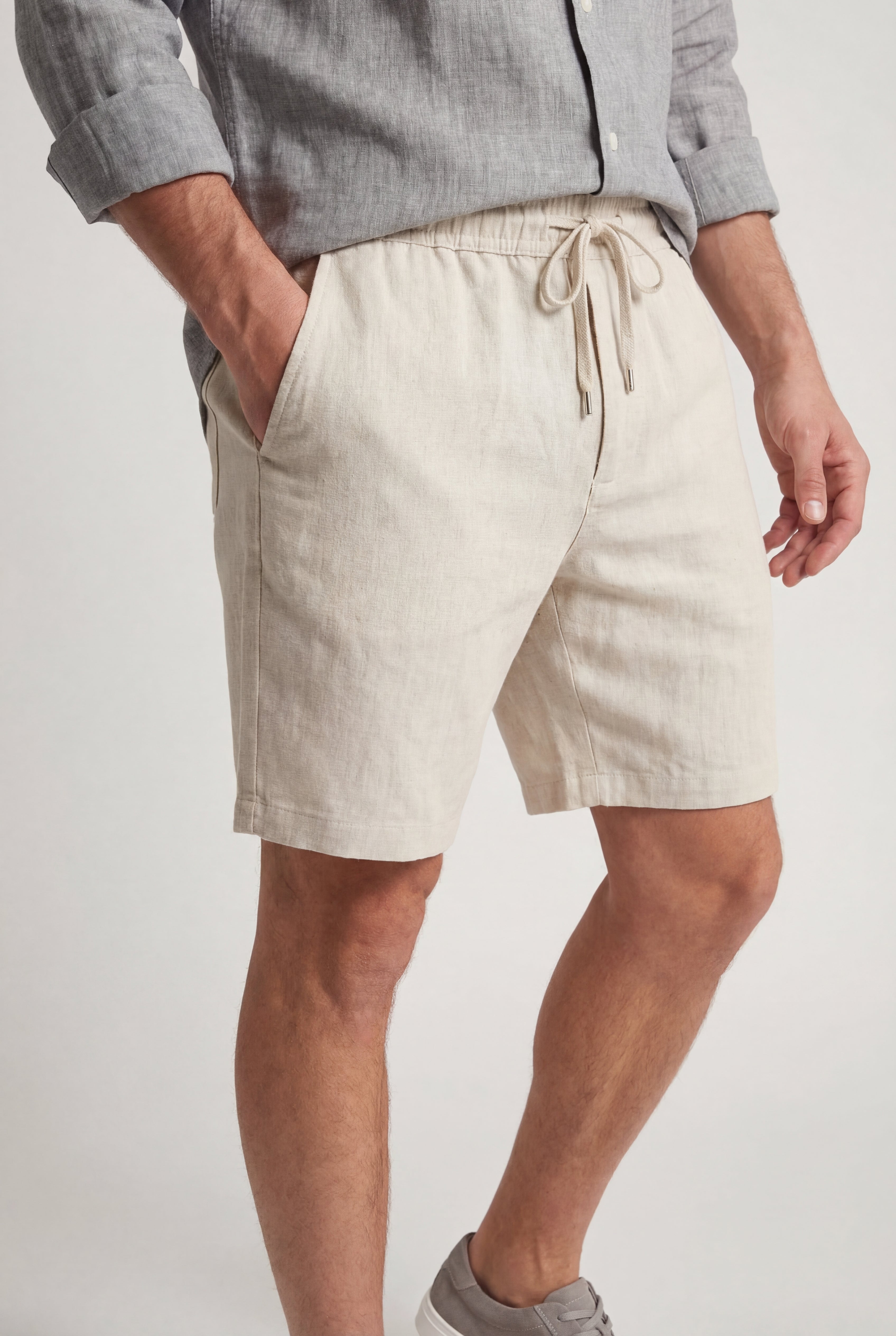 VARCENO LINEN SHORTS – BEIGE
