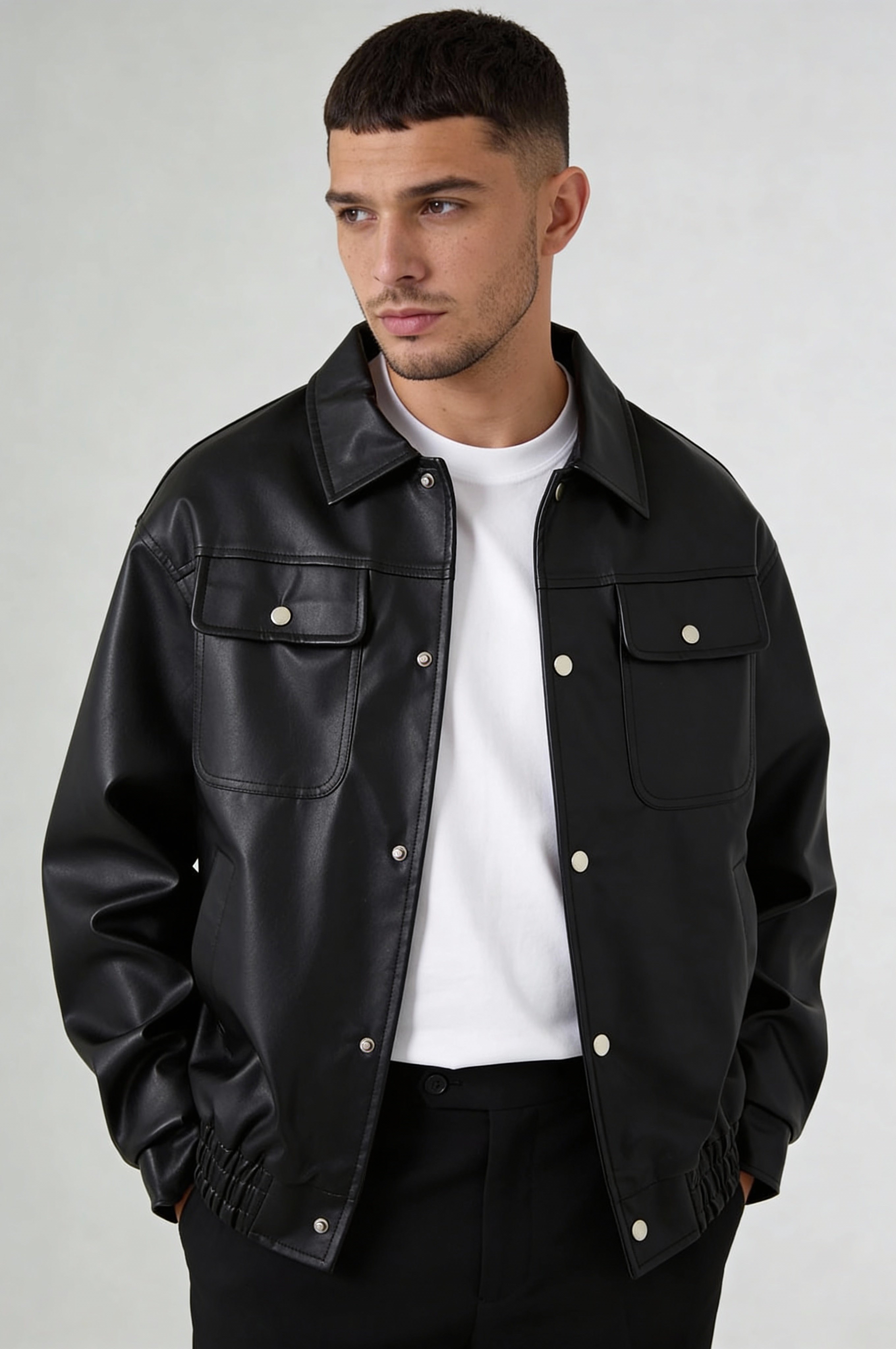 VARELON LEATHER JACKET – BLACK