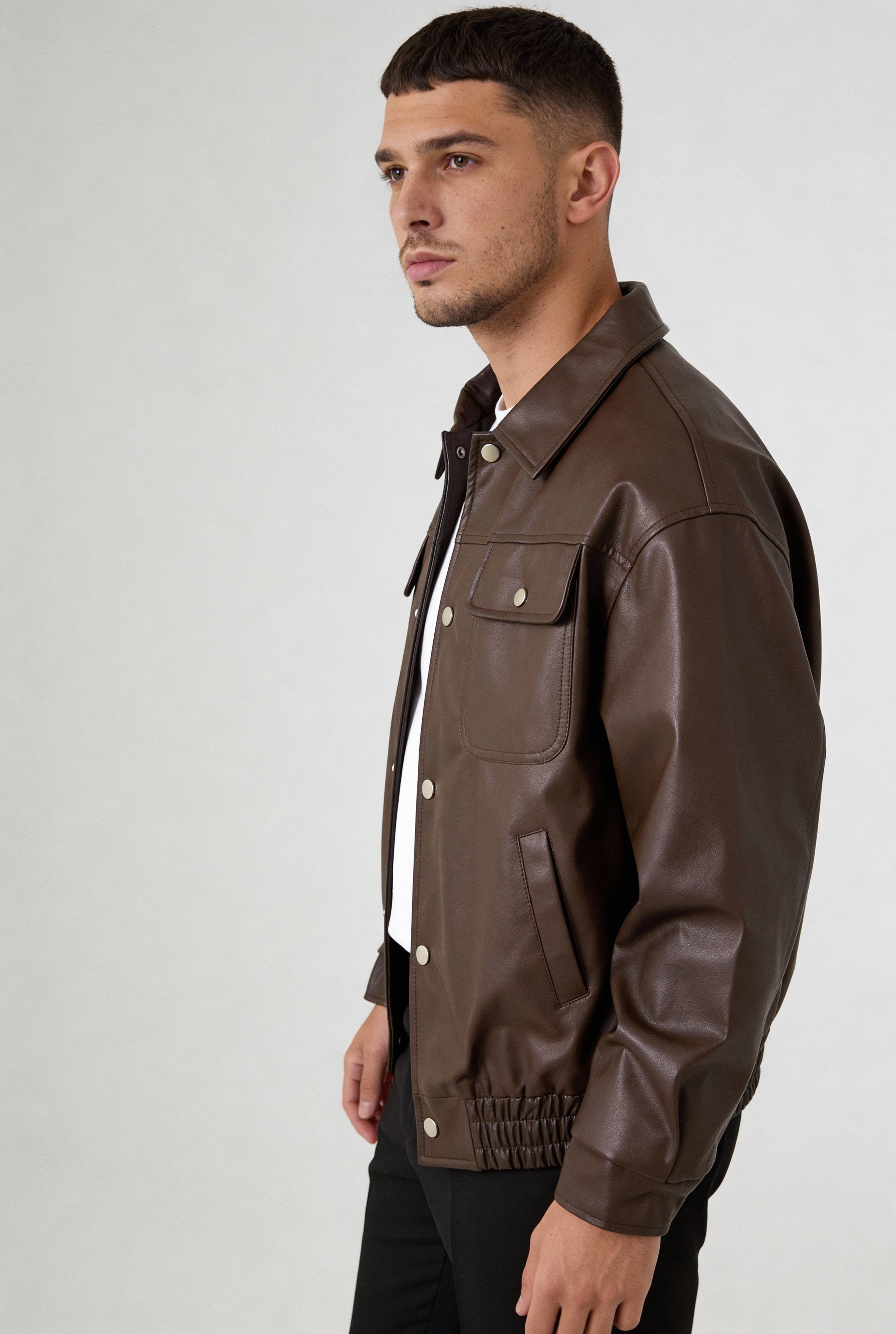 VARELON LEATHER JACKET – BROWN