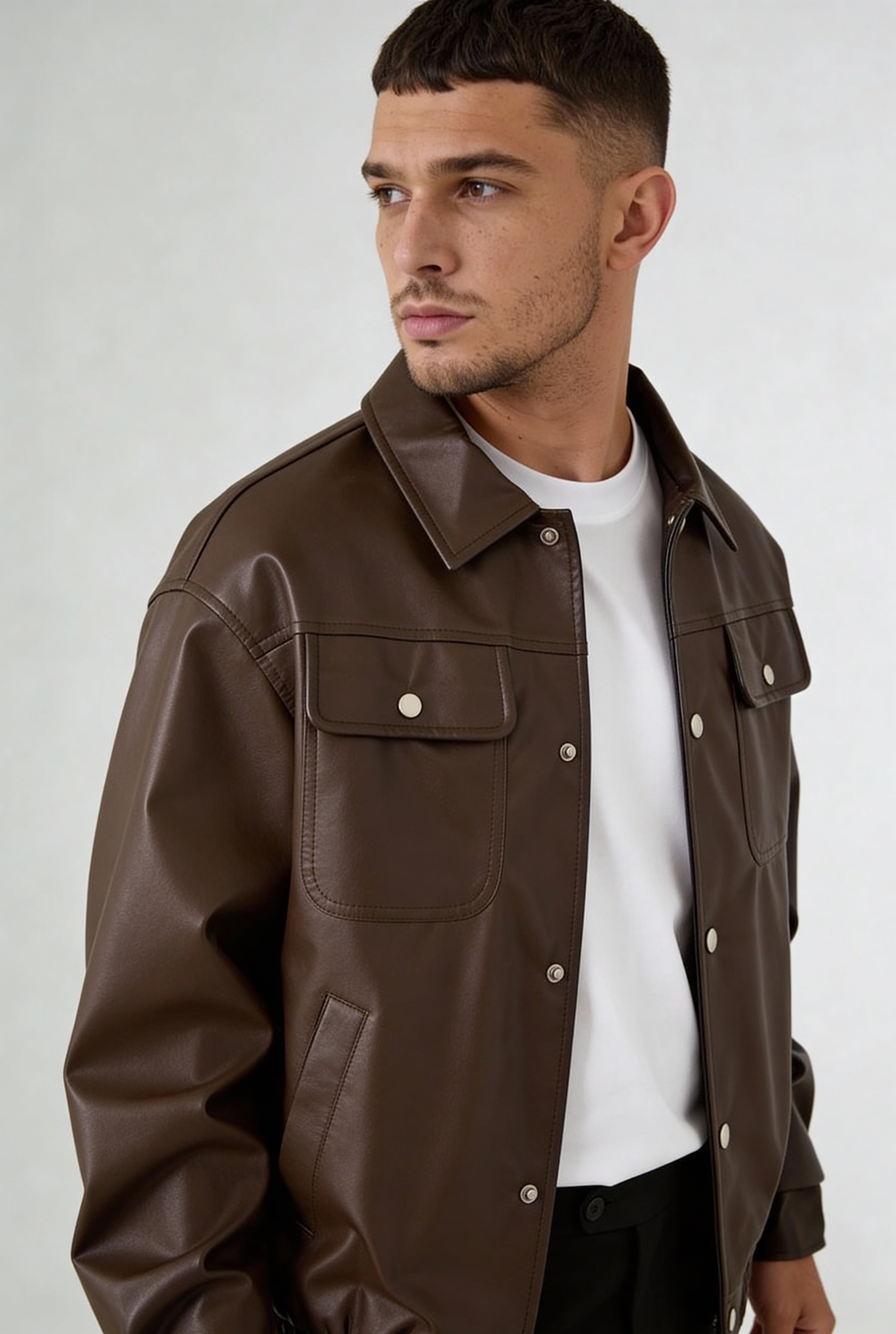 VARELON LEATHER JACKET – BROWN
