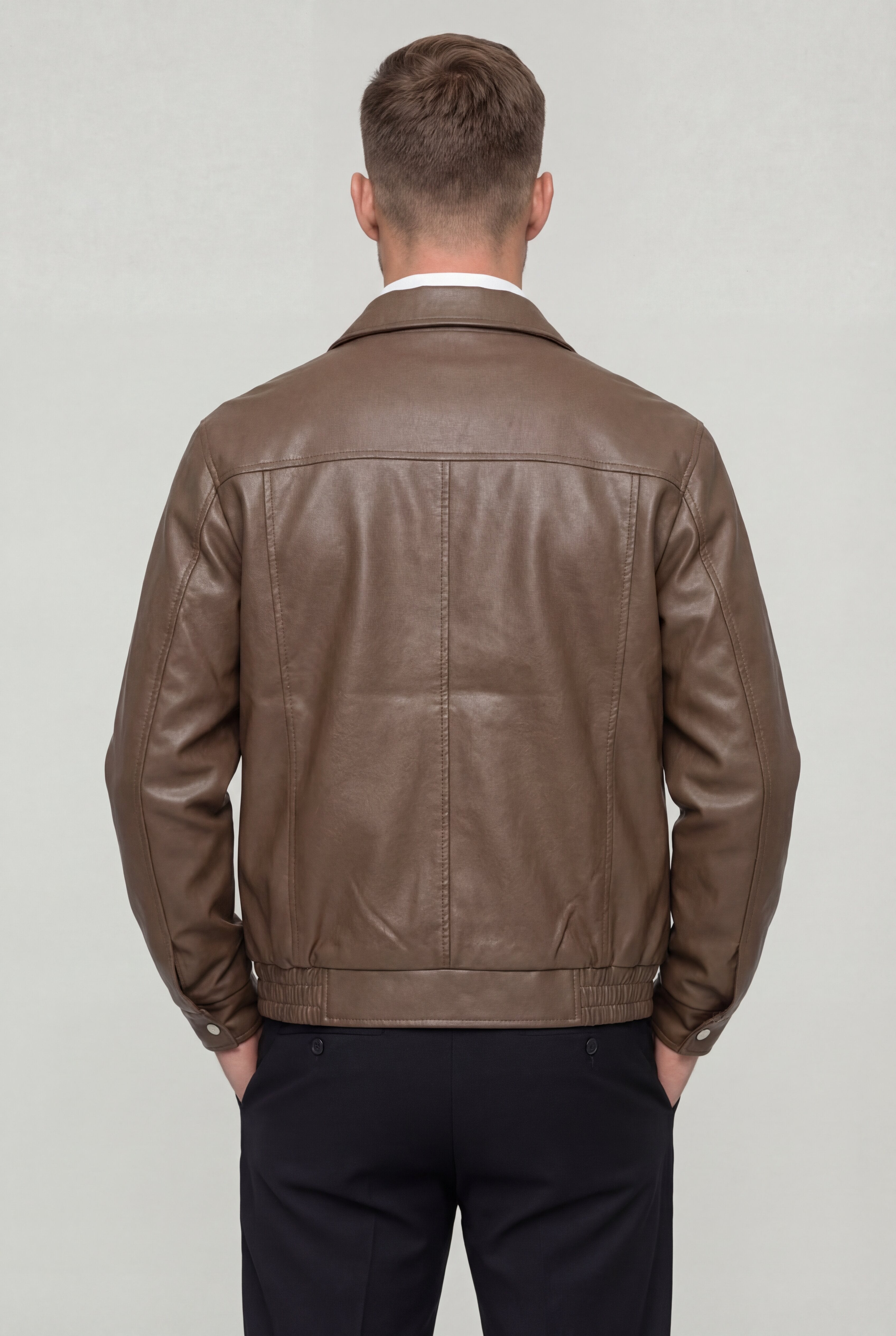 VARELON LEATHER JACKET – BROWN