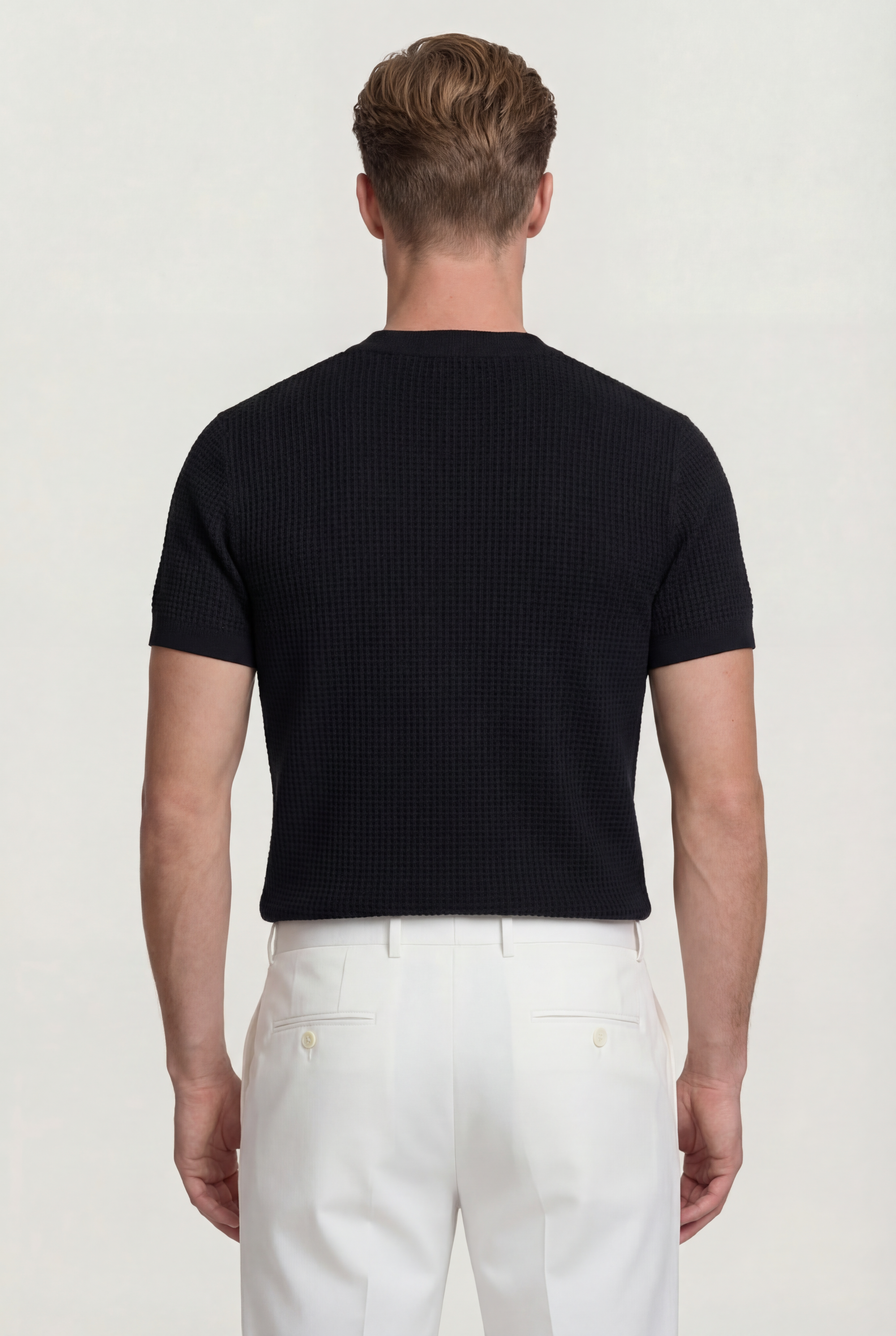 VELMORI COTTON KNIT T-SHIRT – BLACK