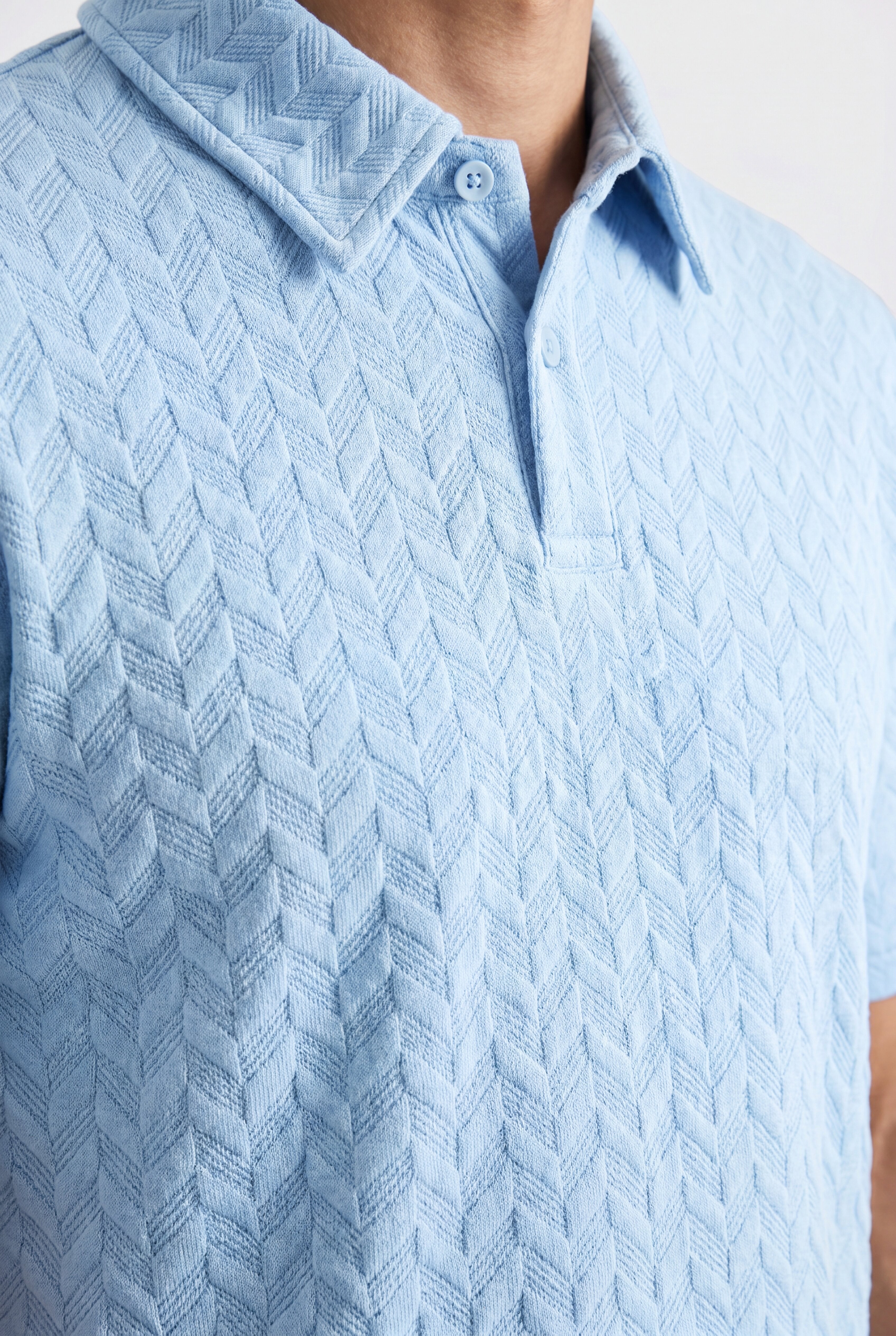 VELRICO TEXTURED POLO SET - BLUE