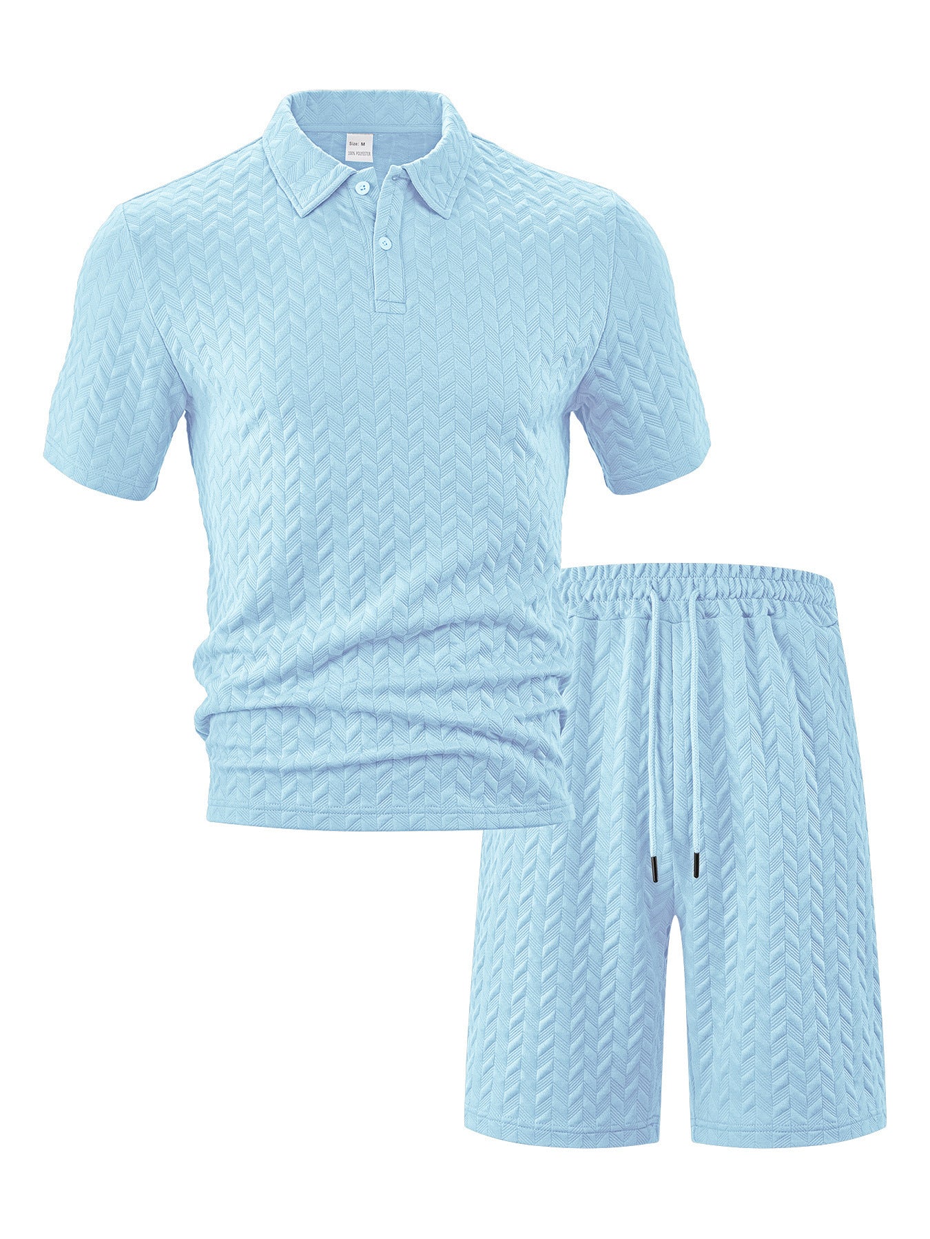 VELRICO TEXTURED POLO SET - BLUE