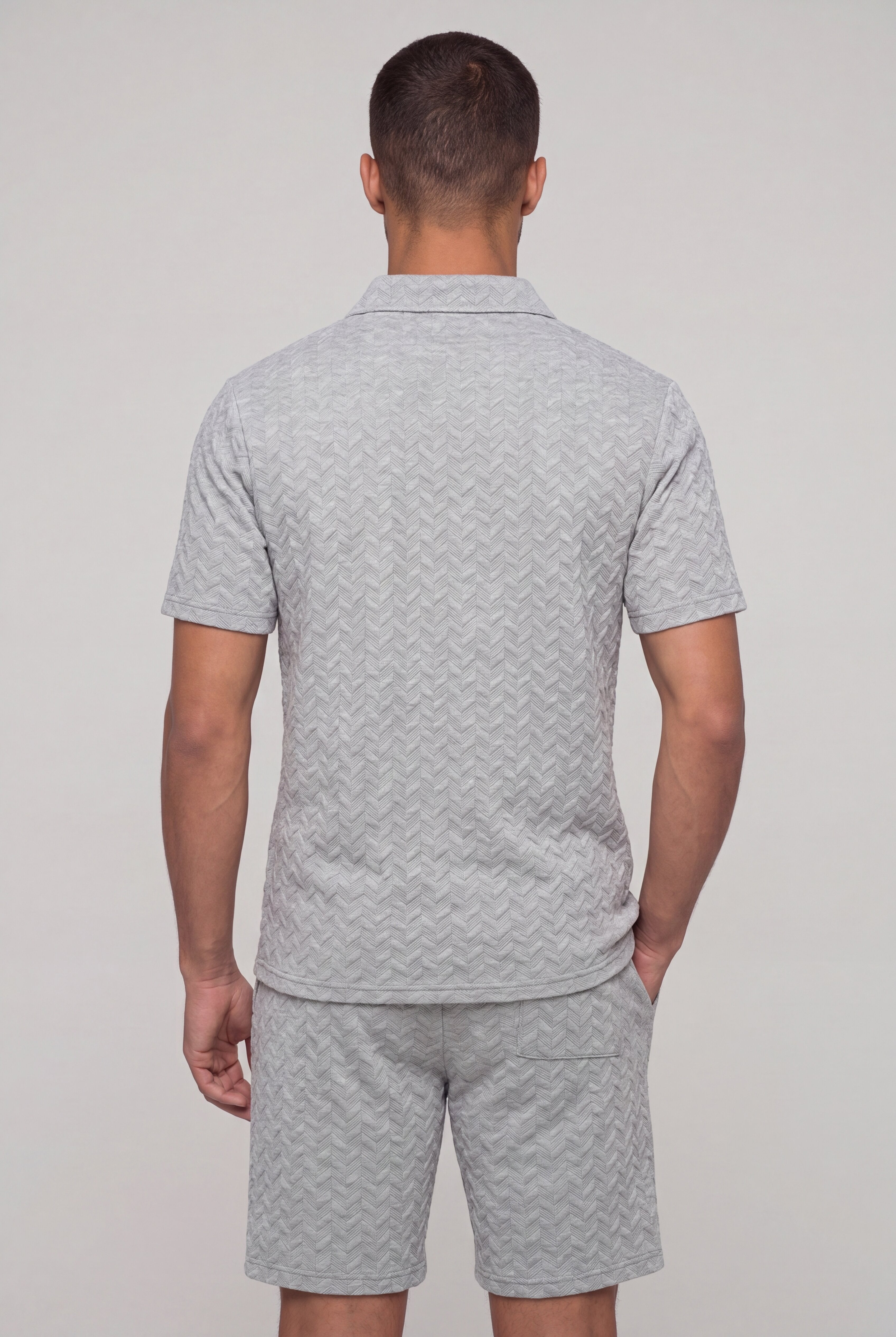 VELRICO TEXTURED POLO SET - GRAY