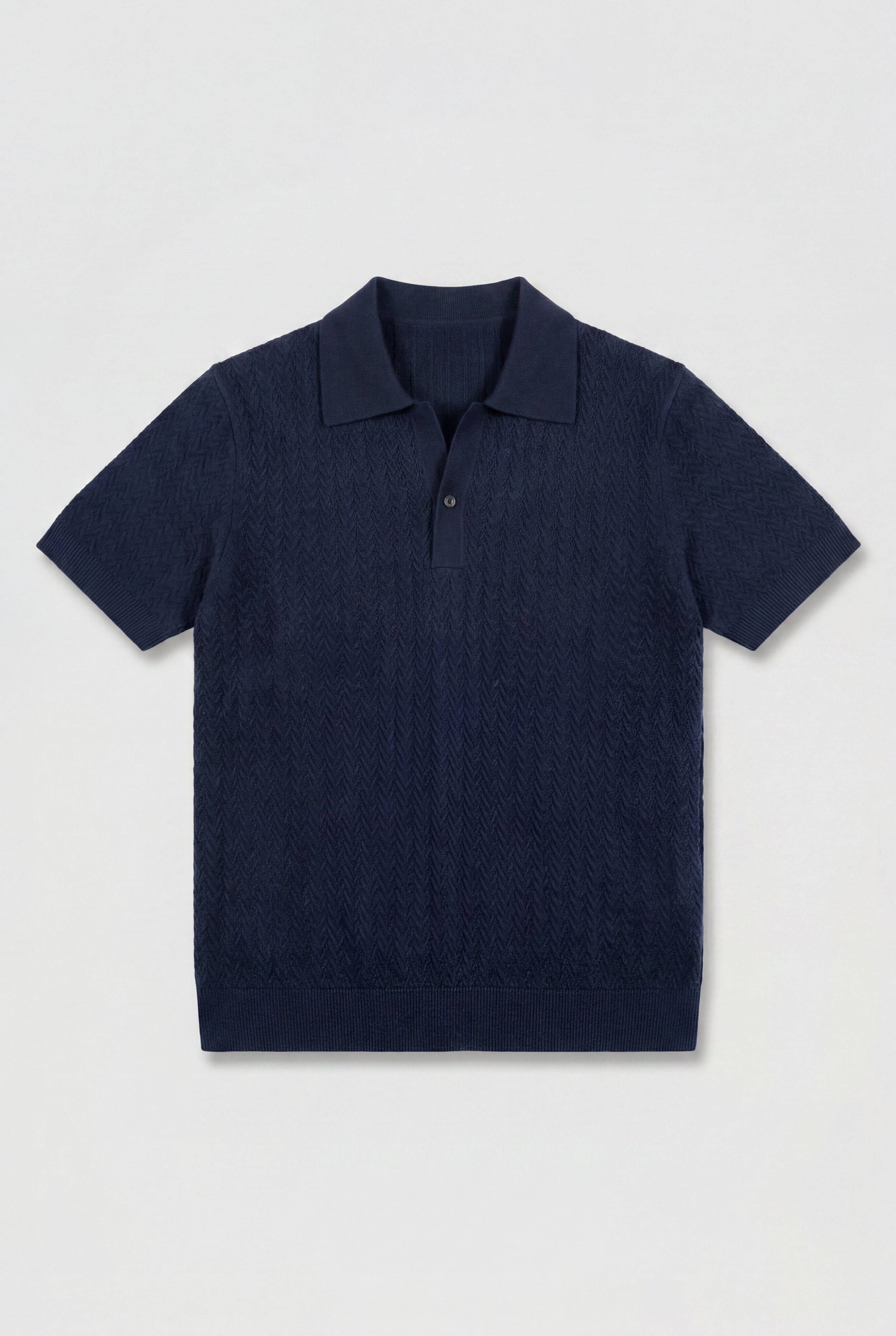 VELRION TEXTURED POLO SHIRT – NAVY