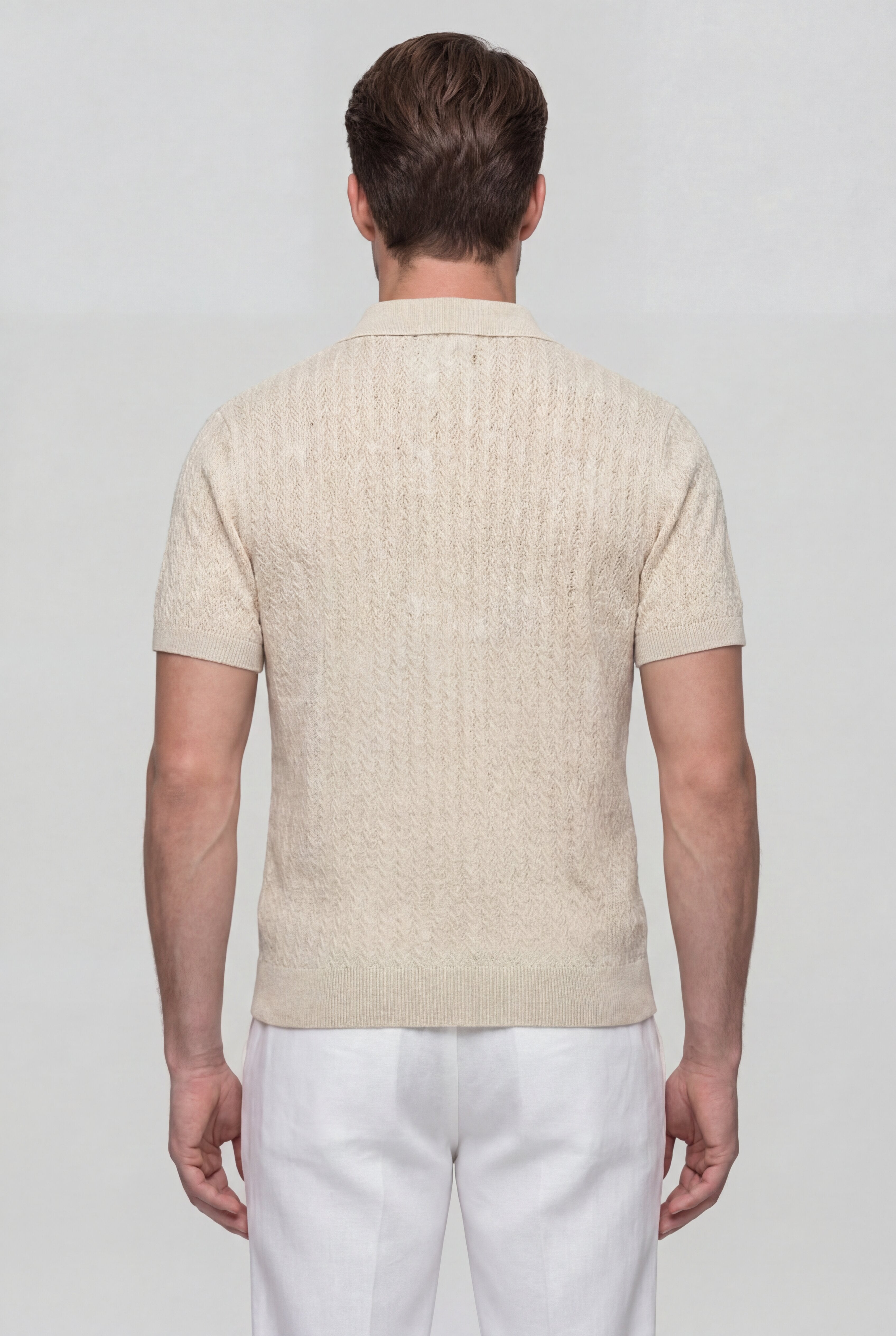 VELRION TEXTURED POLO SHIRT – WHITE
