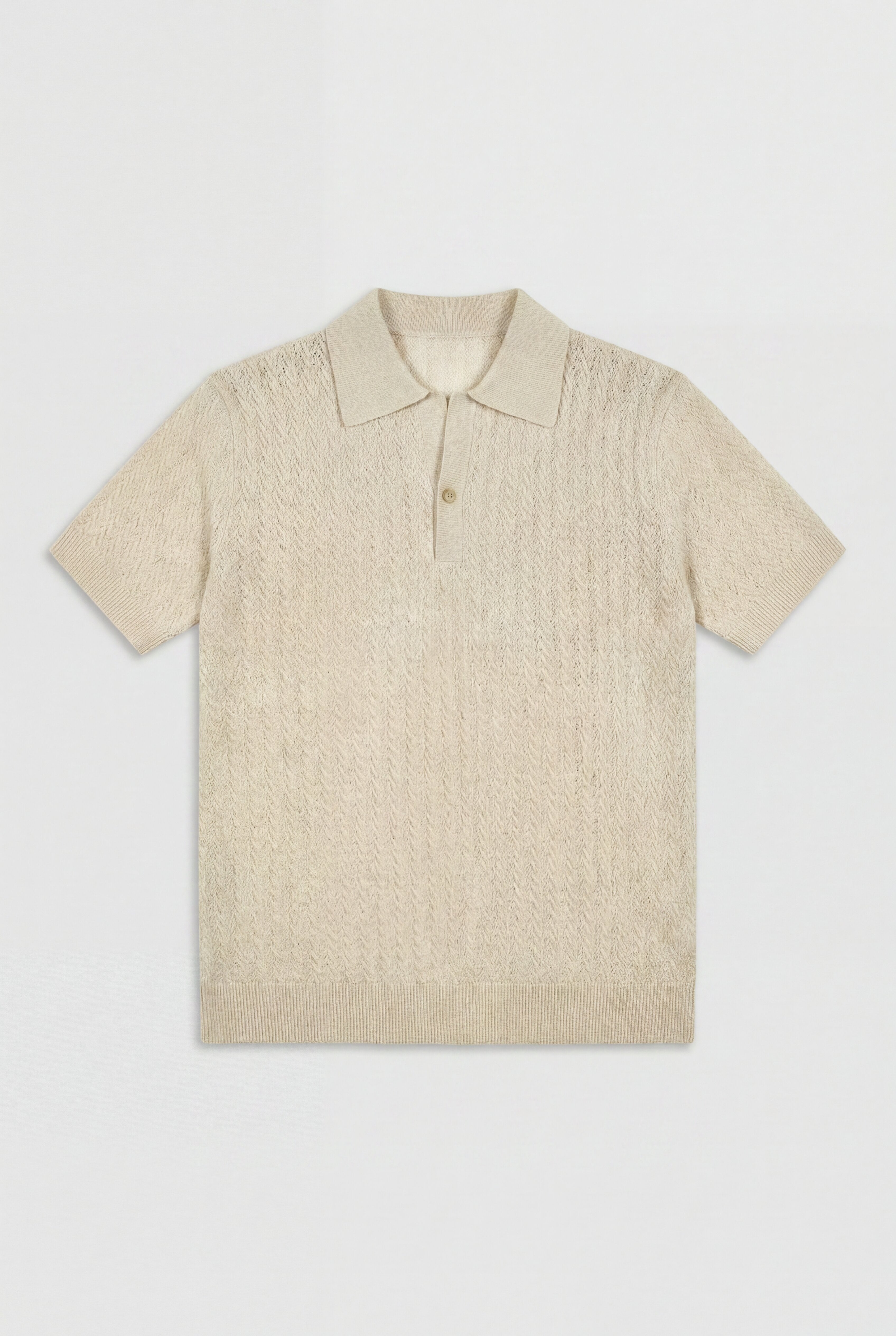 VELRION TEXTURED POLO SHIRT – WHITE