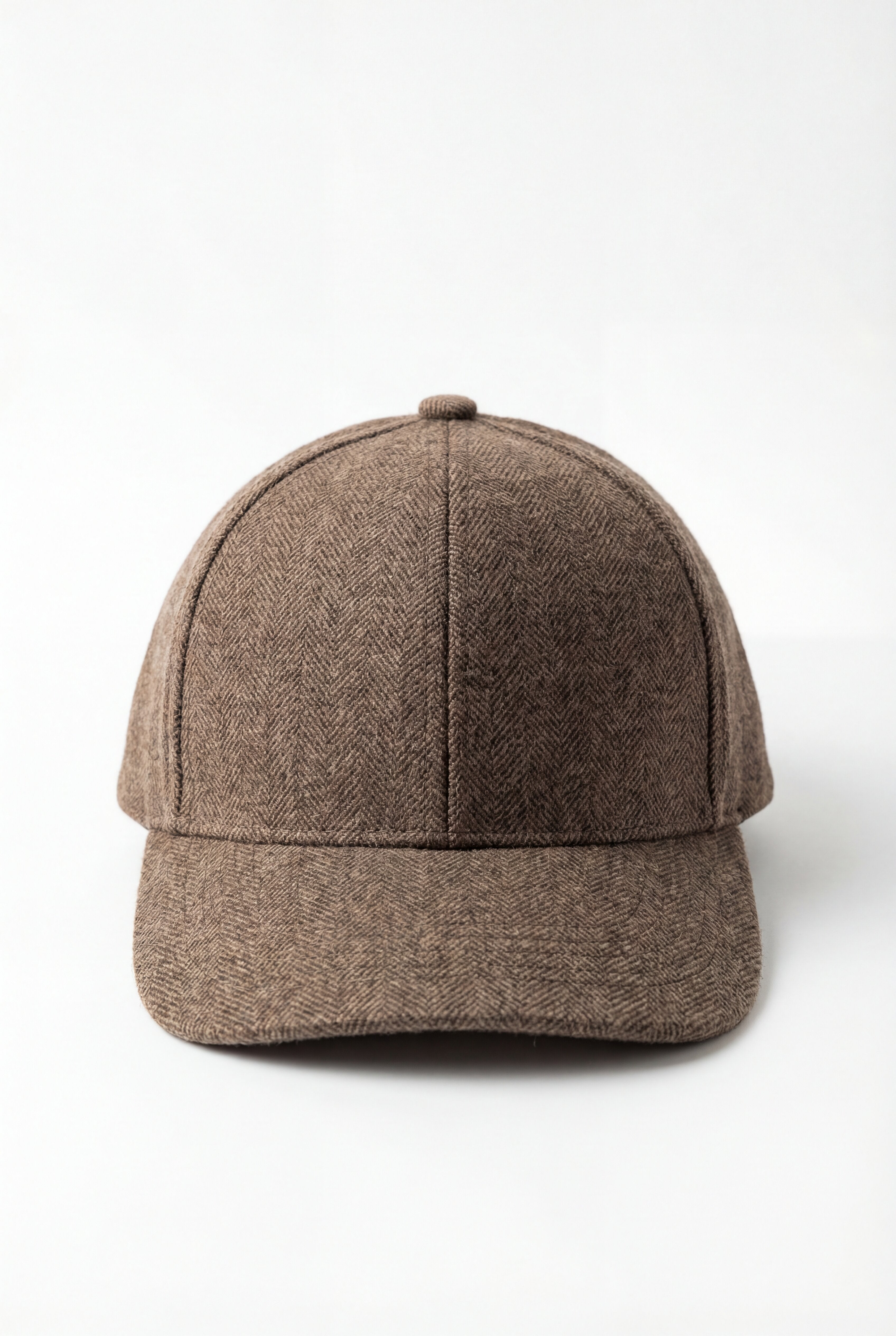 VELTARO HERRINGBONE BASEBALL CAP - BROWN