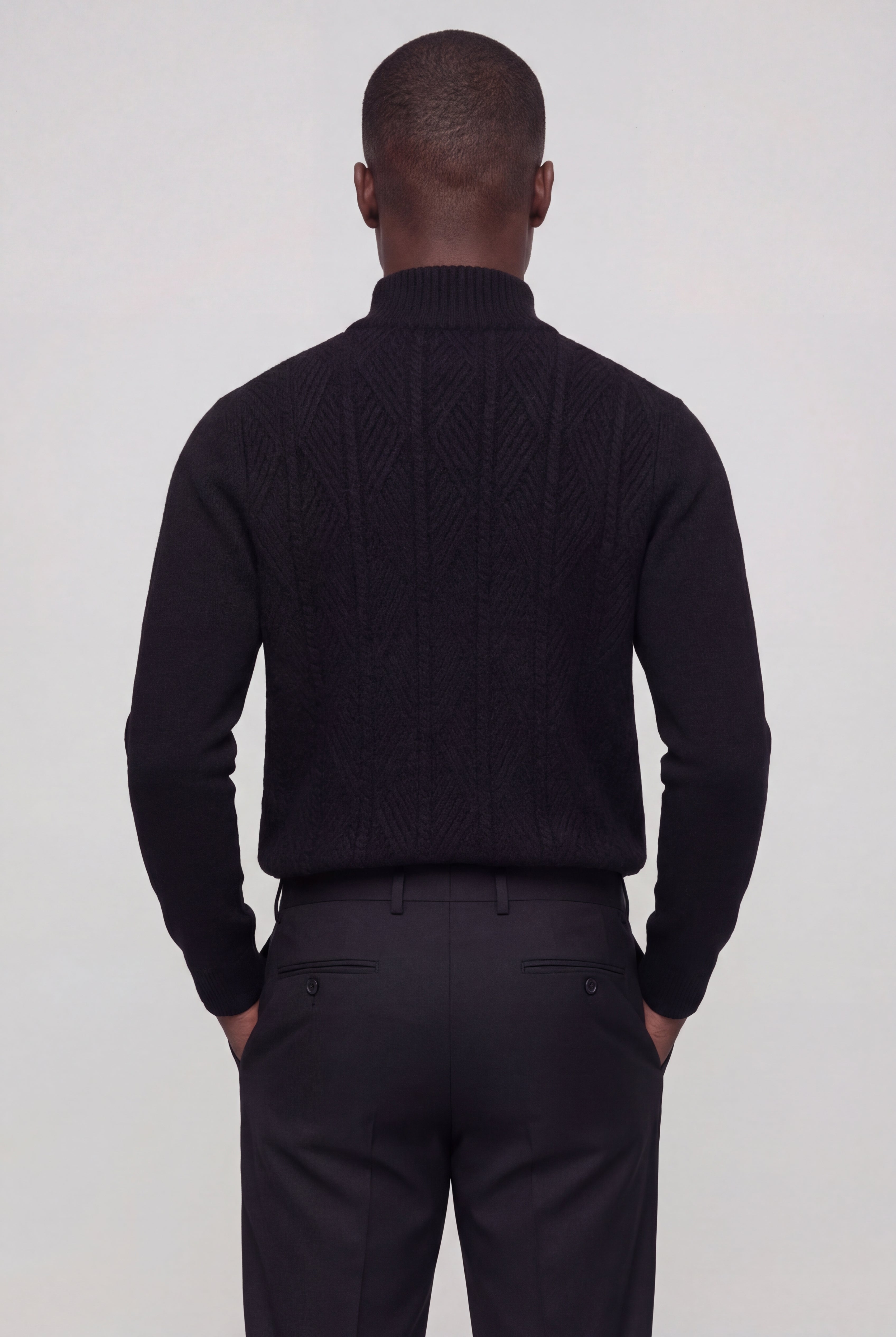 VELTRIN HALF-ZIP SWEATER – BLACK