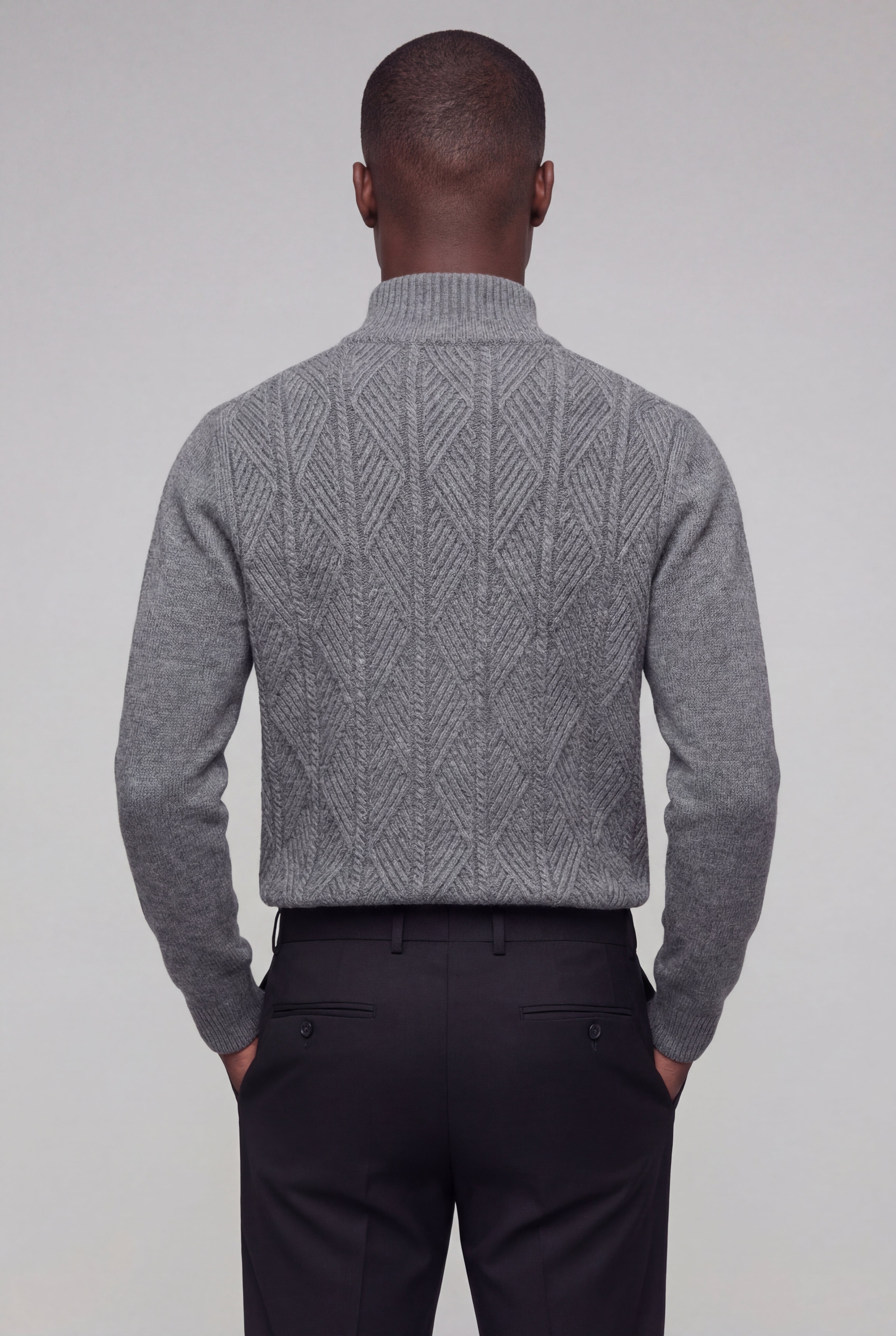 VELTRIN HALF-ZIP SWEATER – GRAY