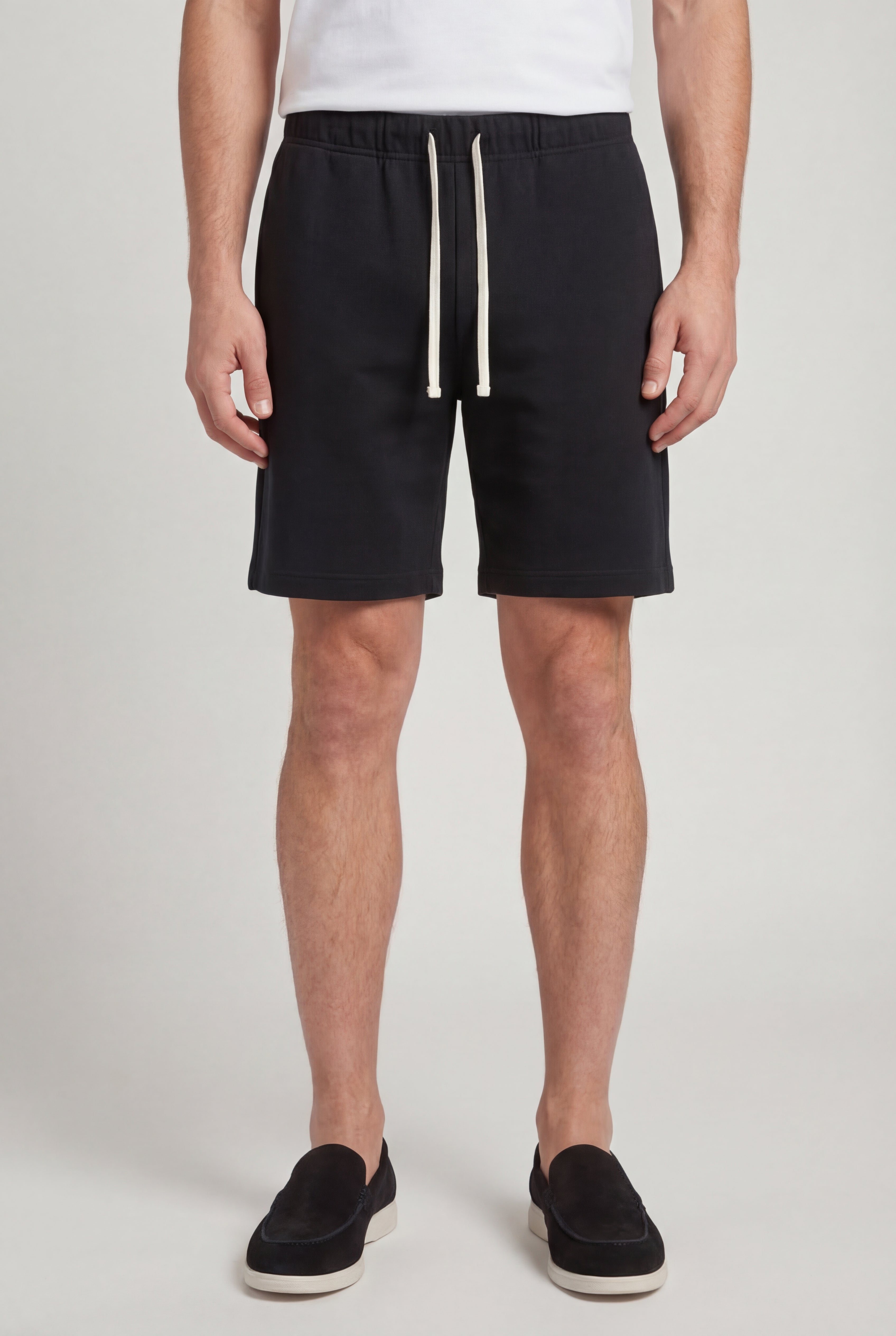 VELTRYN COTTON DRAWSTRING SHORTS – BLACK
