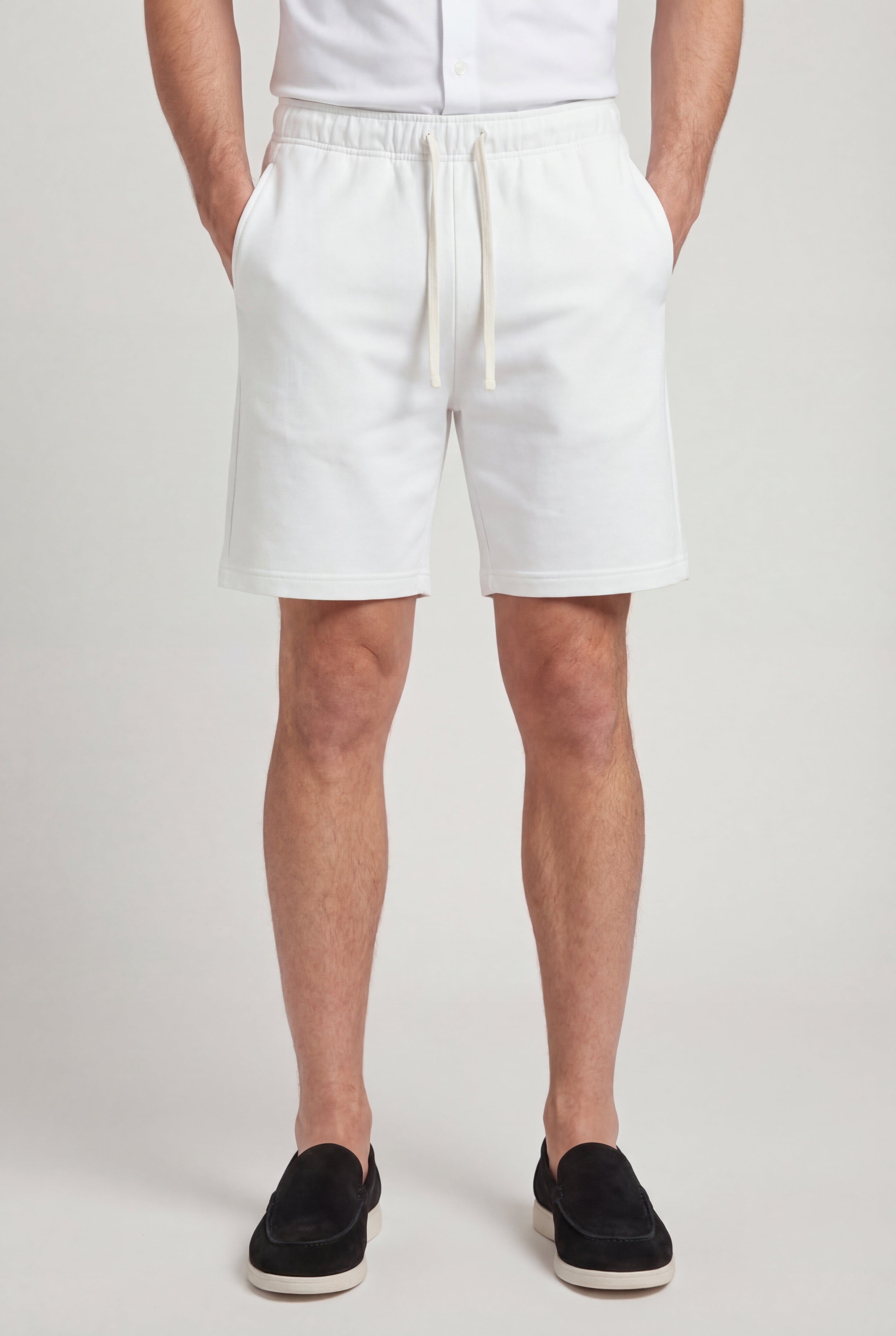 VELTRYN COTTON DRAWSTRING SHORTS – WHITE