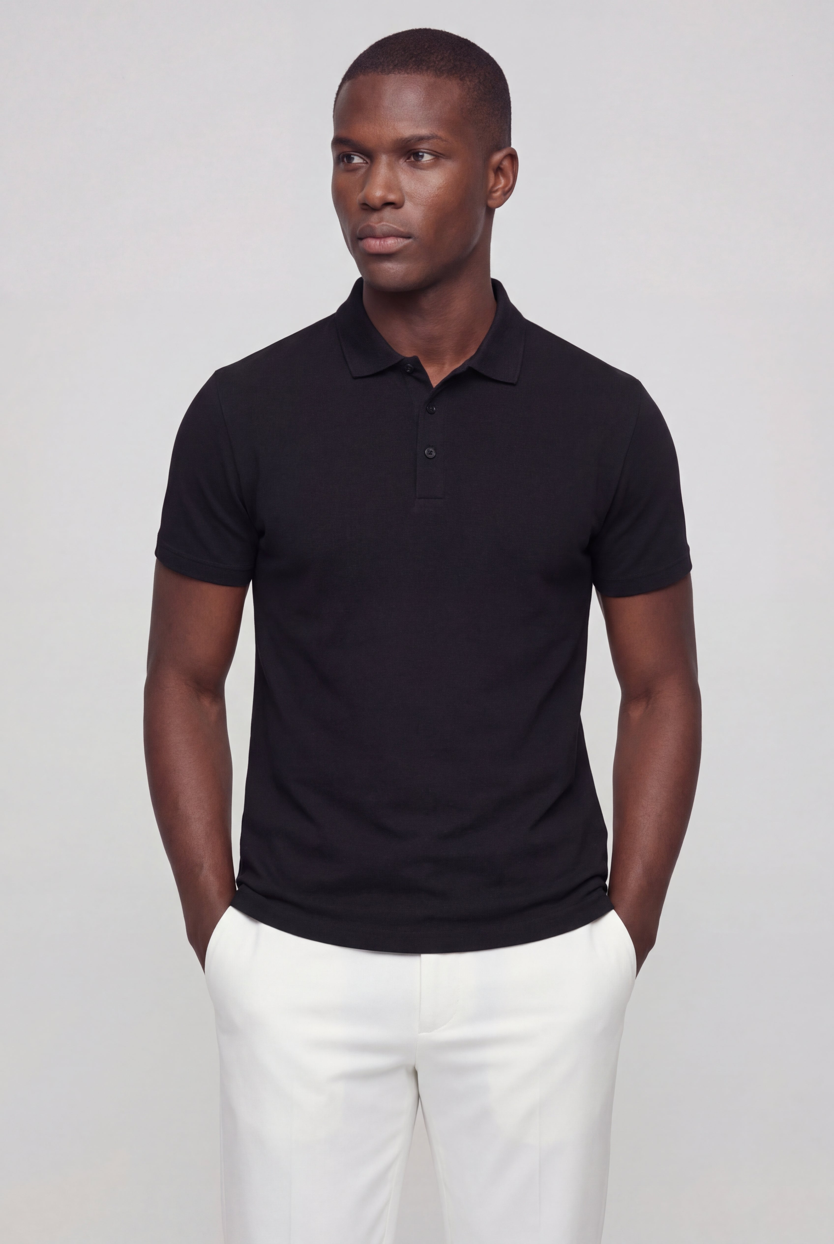 VERANO COTTON POLO SHIRT – BLACK