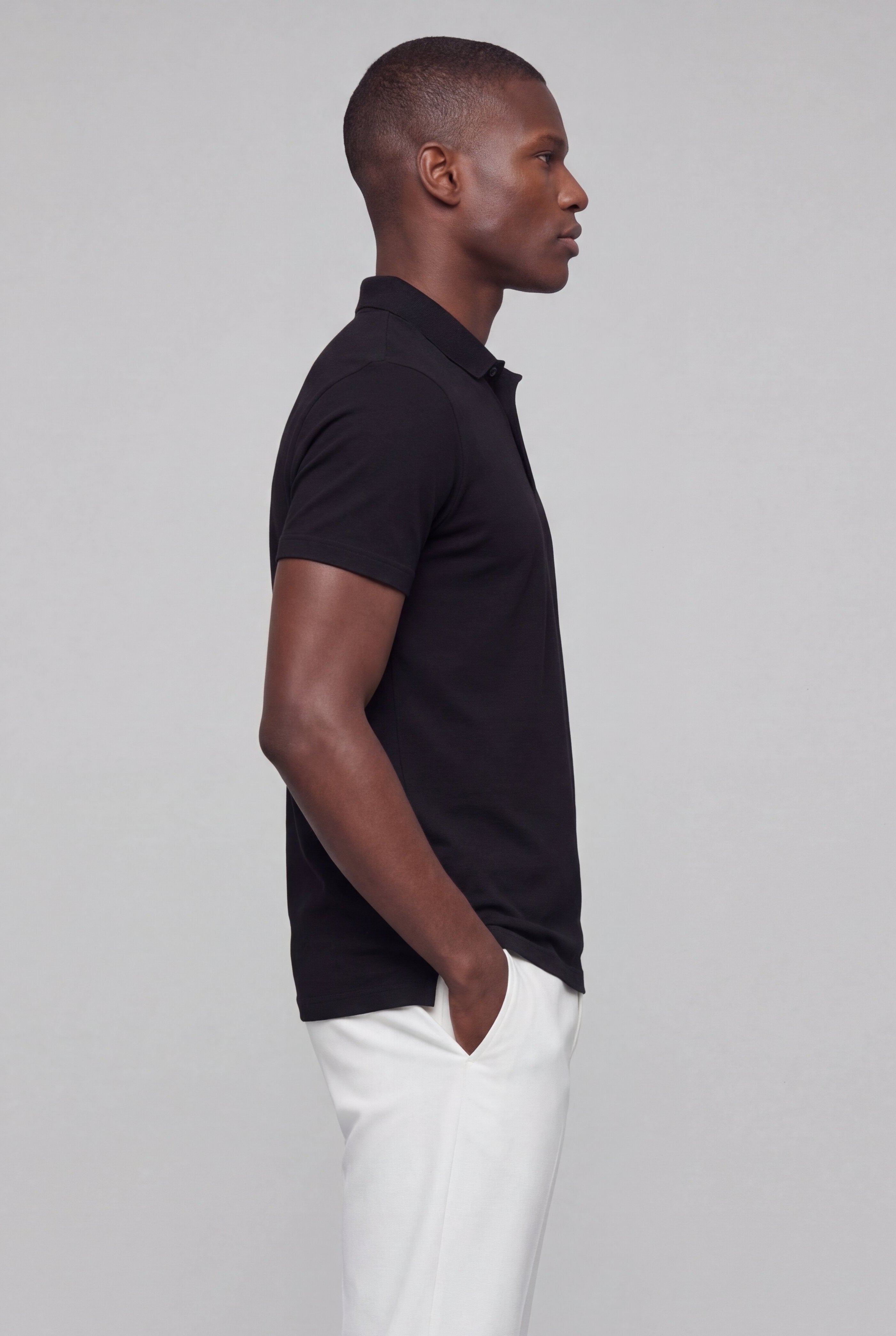 VERANO COTTON POLO SHIRT – BLACK