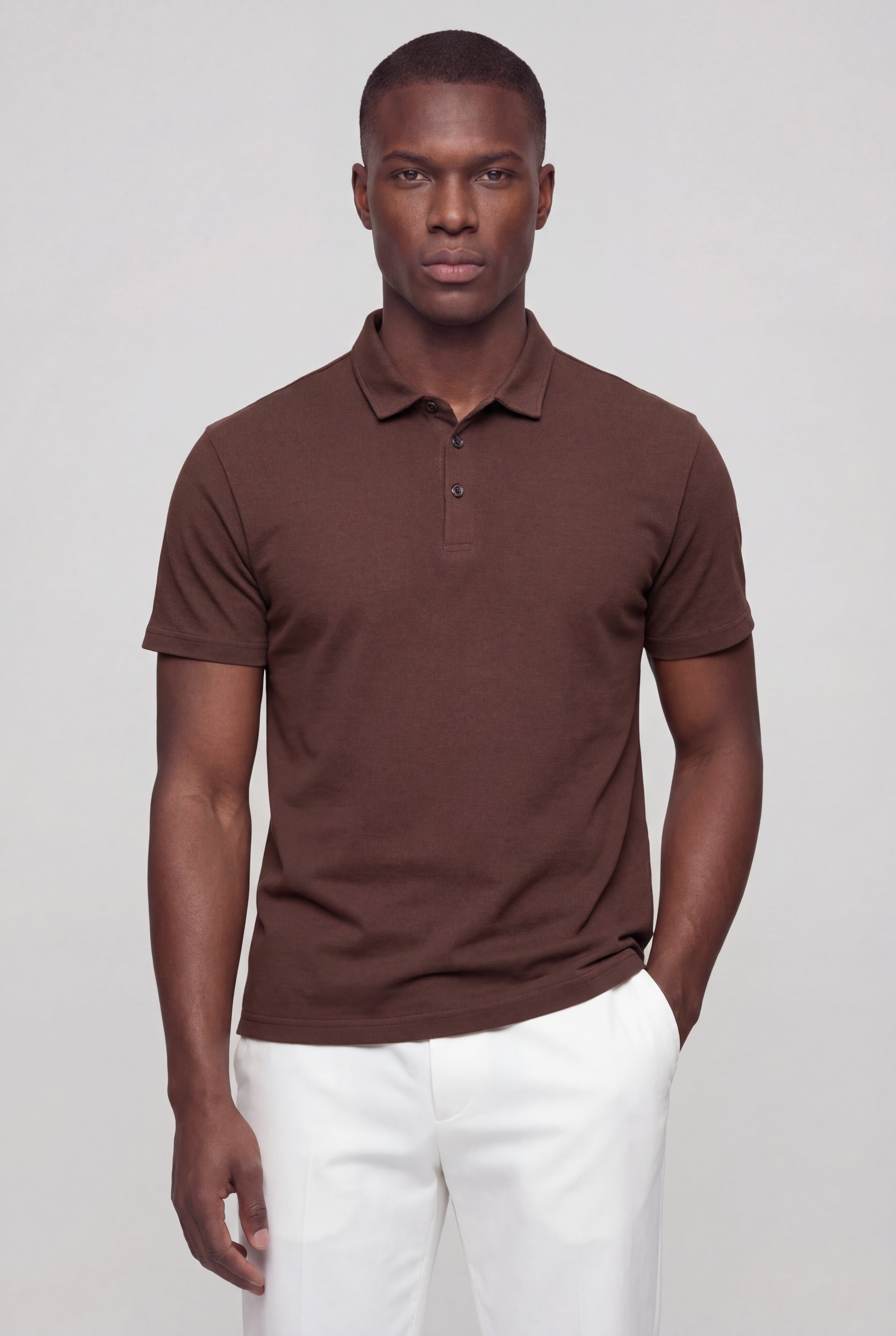 VERANO COTTON POLO SHIRT – BROWN