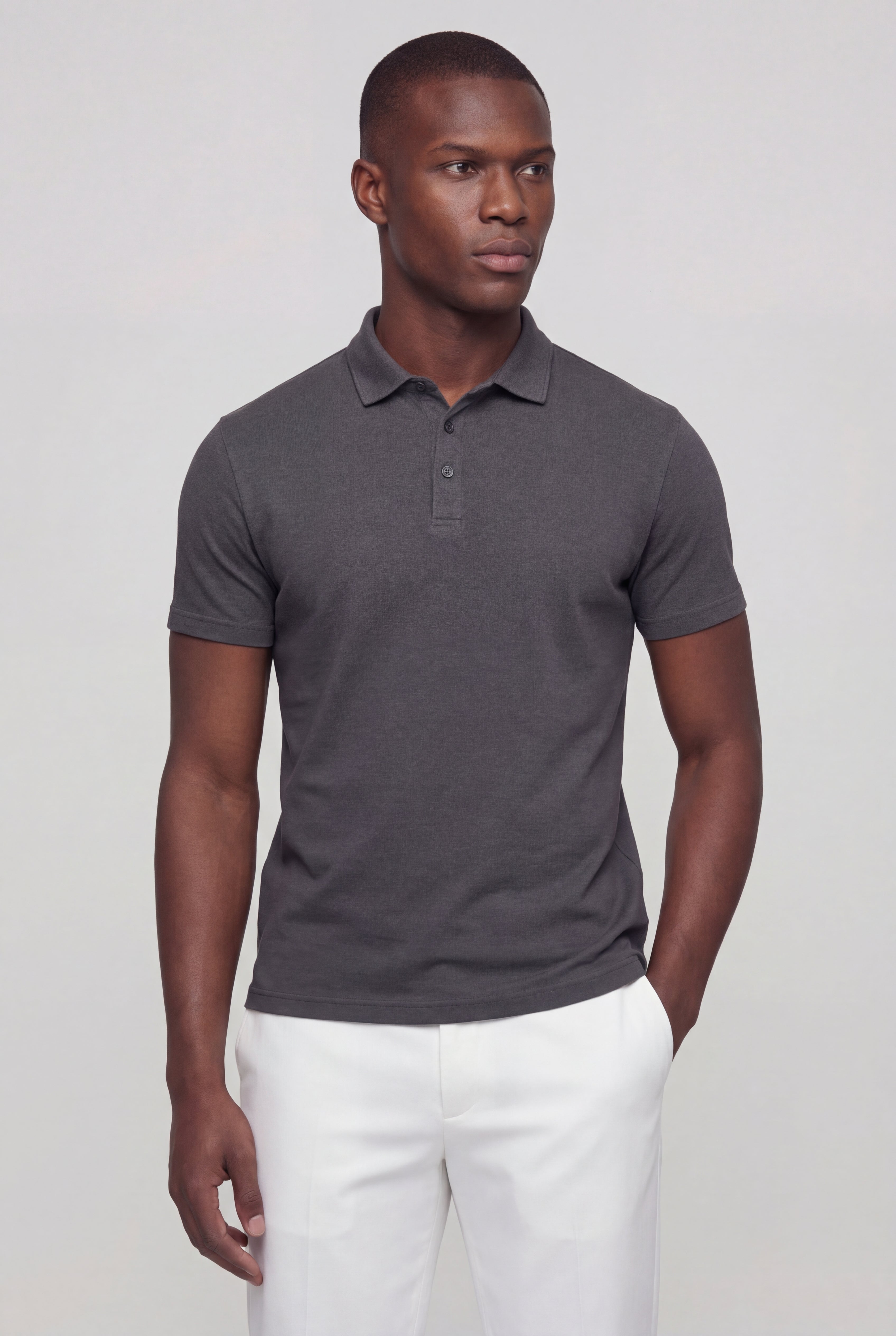 VERANO COTTON POLO SHIRT – GRAY