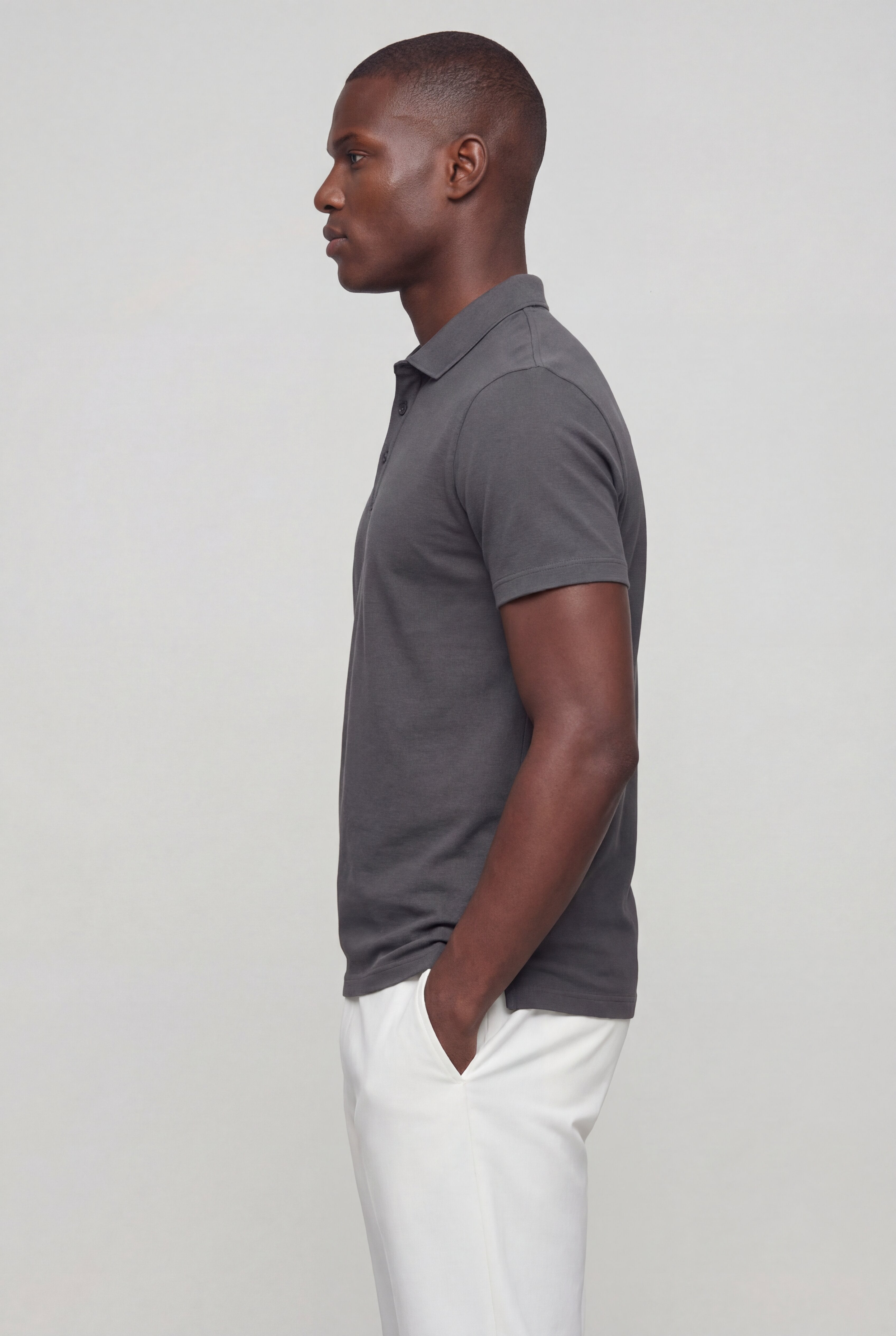 VERANO COTTON POLO SHIRT – GRAY