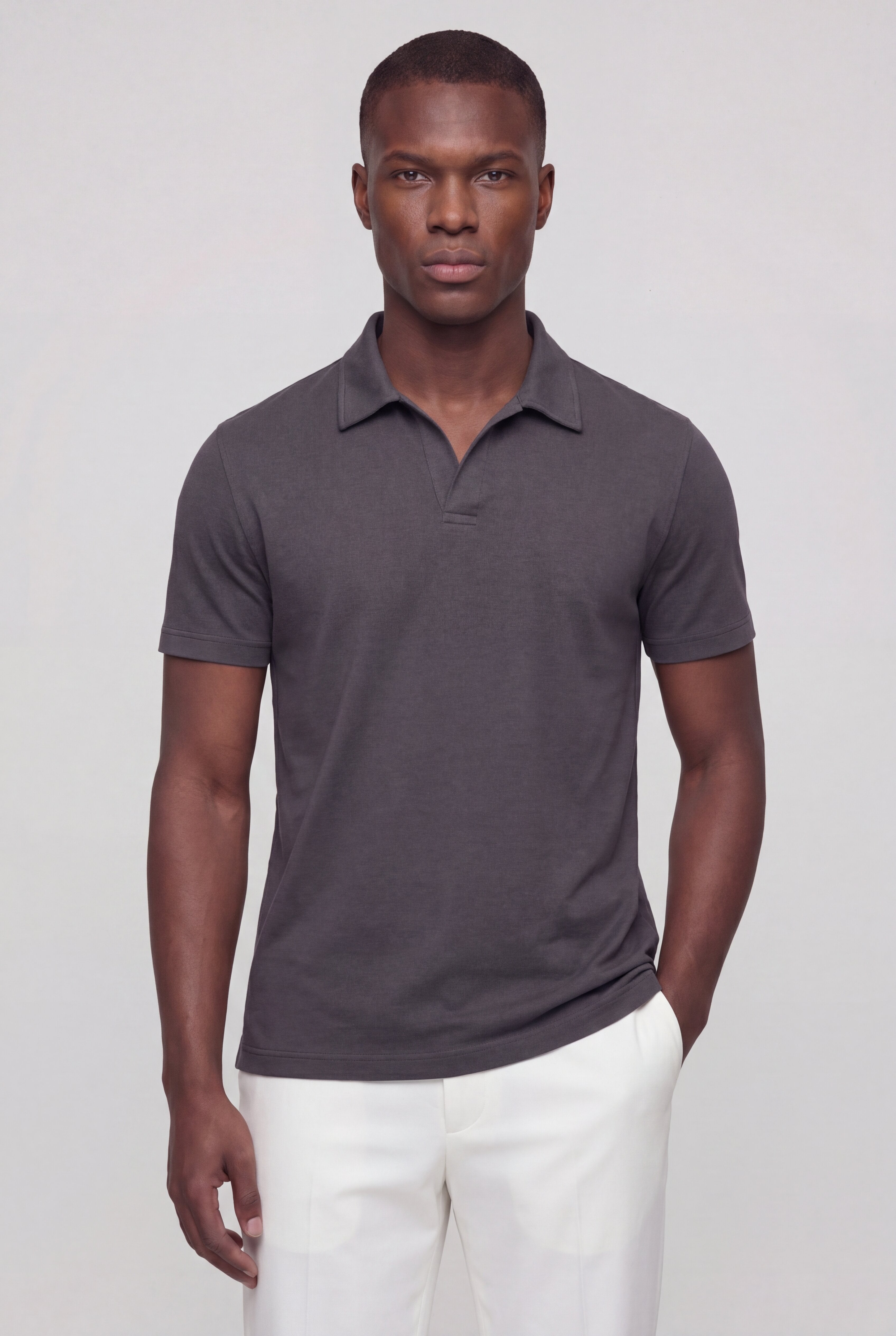 VERANO COTTON POLO SHIRT – GRAY