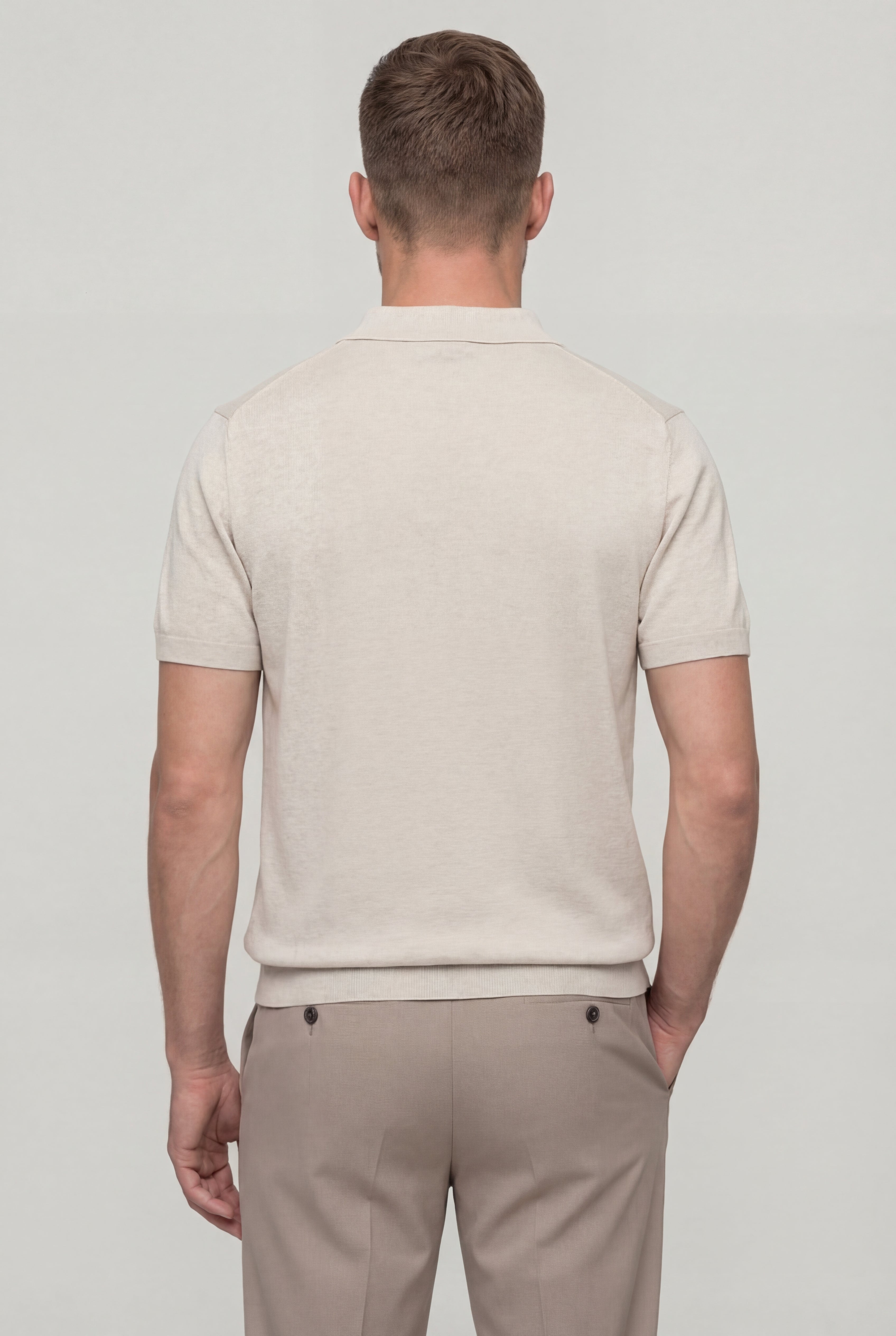 XELARO KNIT POLO SHIRT – APRICOT