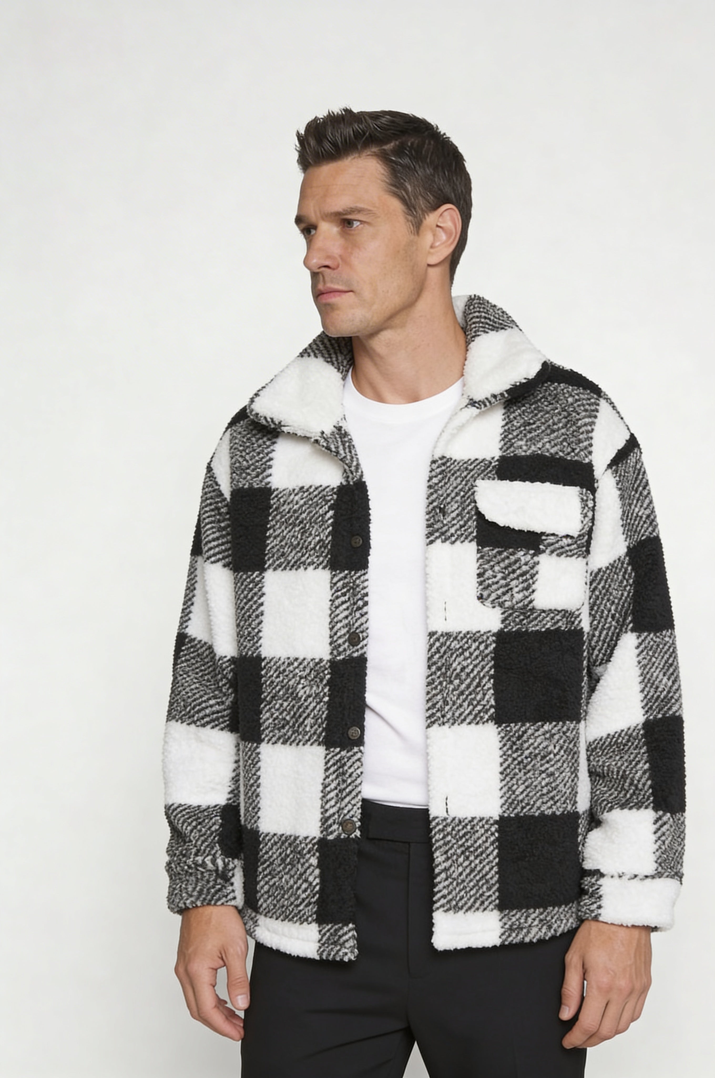 ZARETH PLAID JACKET - BLACK