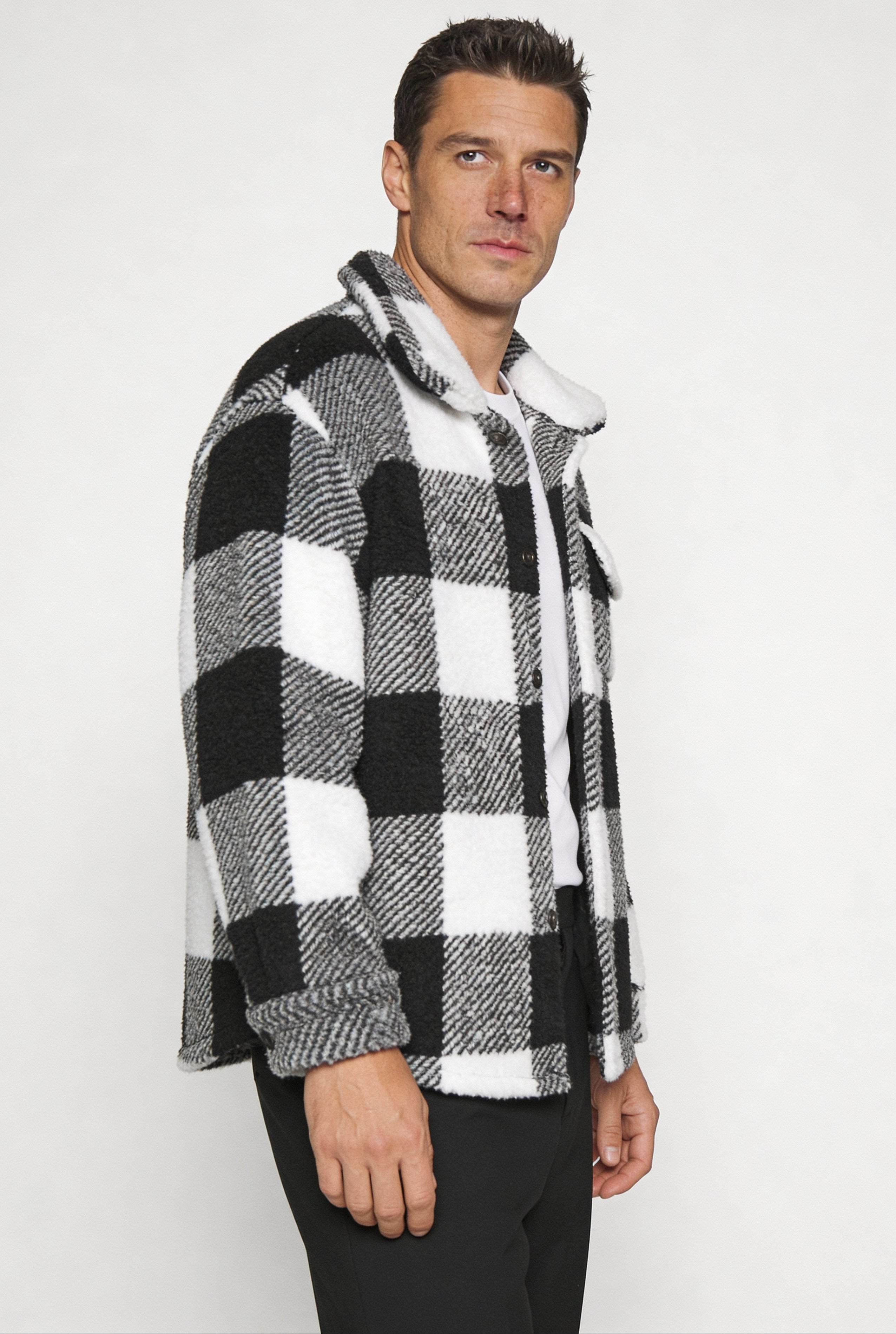ZARETH PLAID JACKET - BLACK