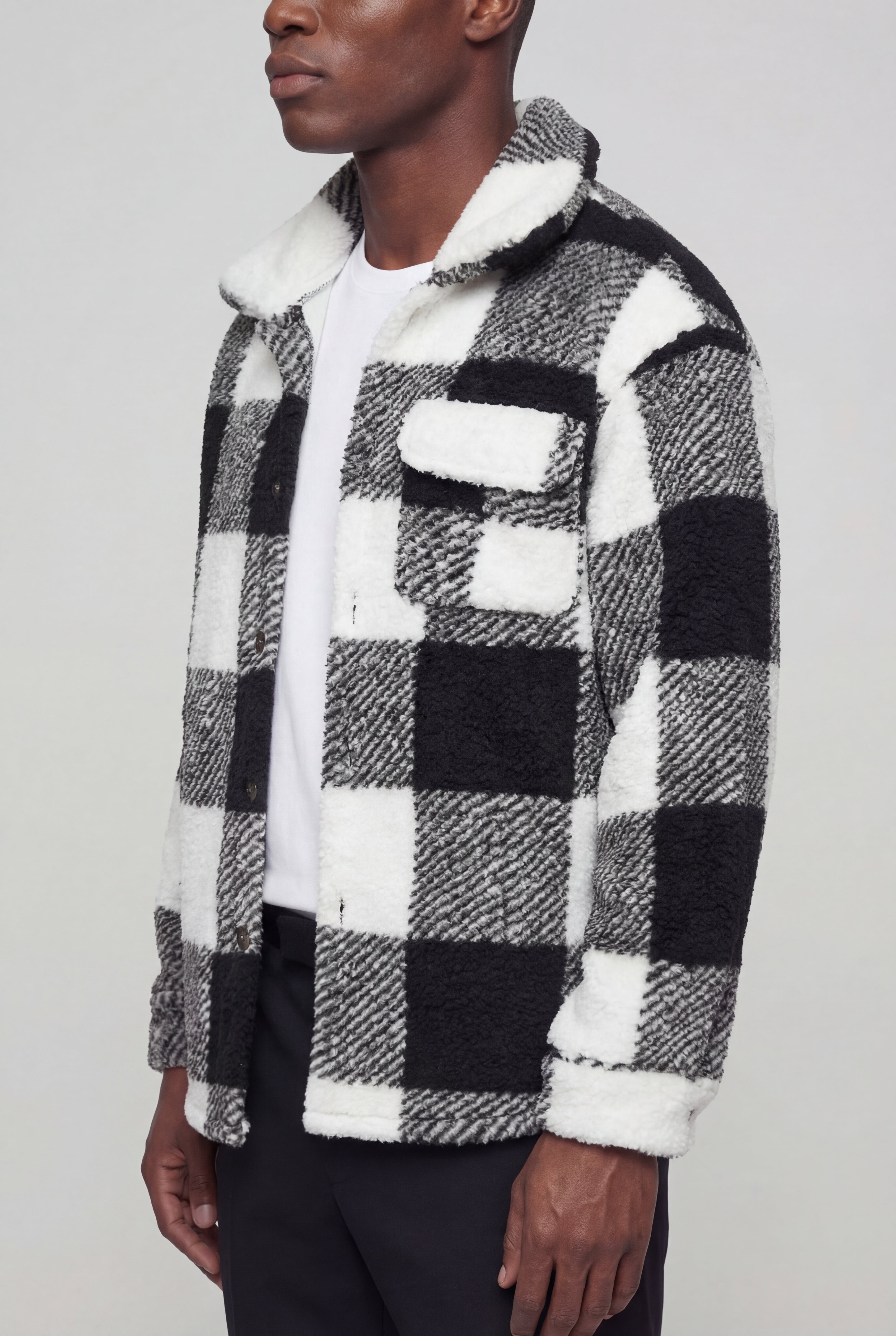 ZARETH PLAID JACKET - BLACK