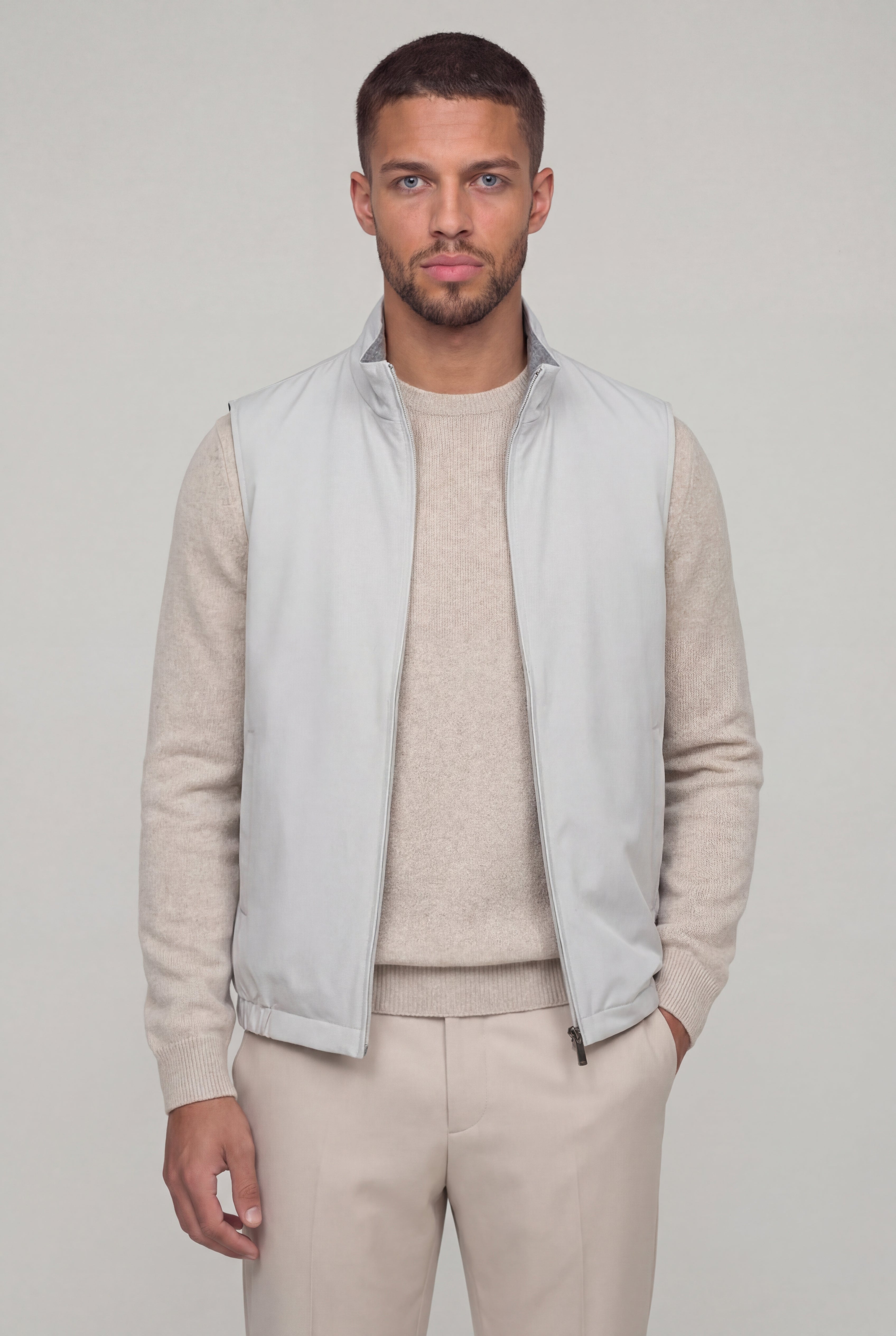 ZELARIO LIGHTWEIGHT REVERSIBLE VEST – GRAY