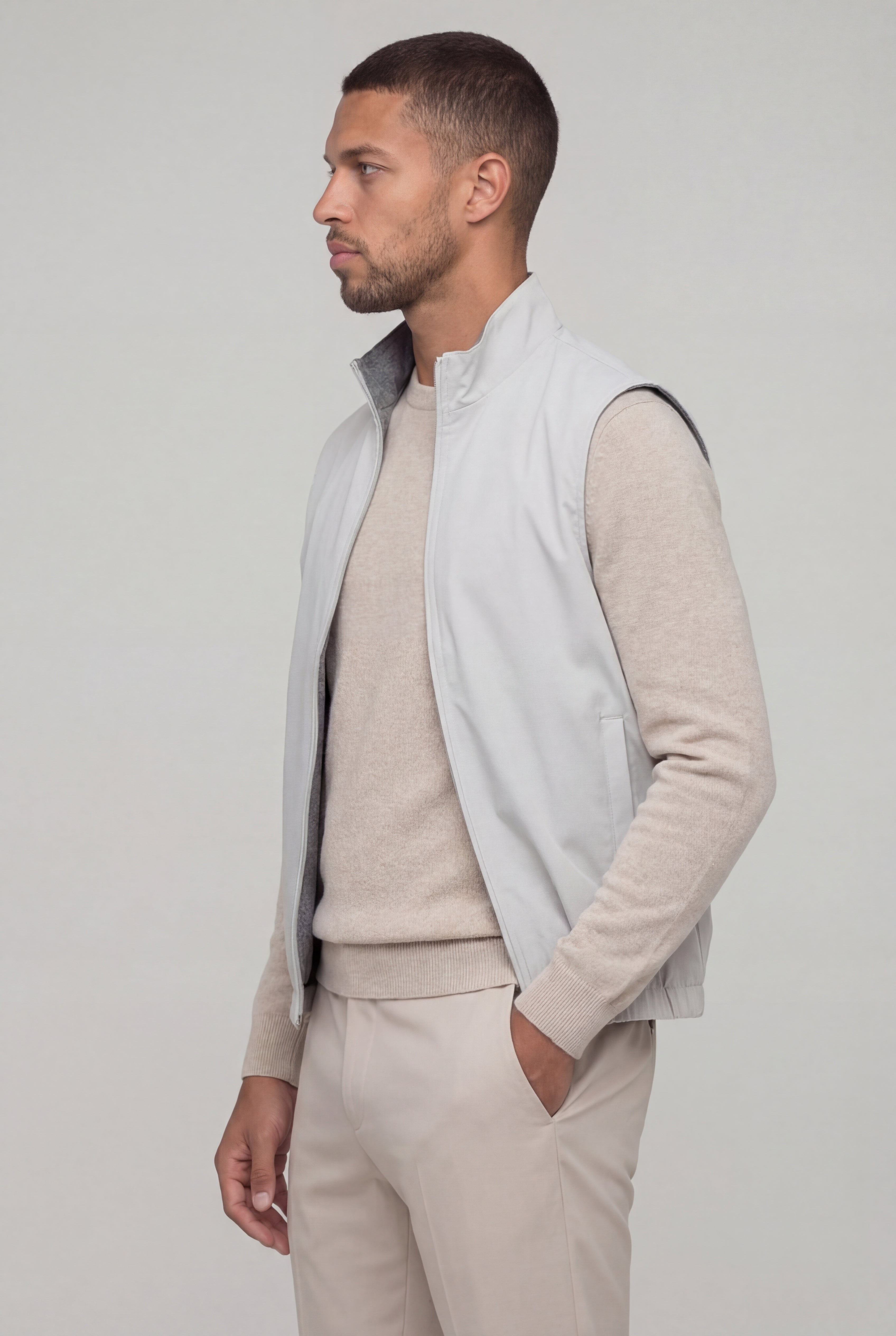 ZELARIO LIGHTWEIGHT REVERSIBLE VEST – GRAY