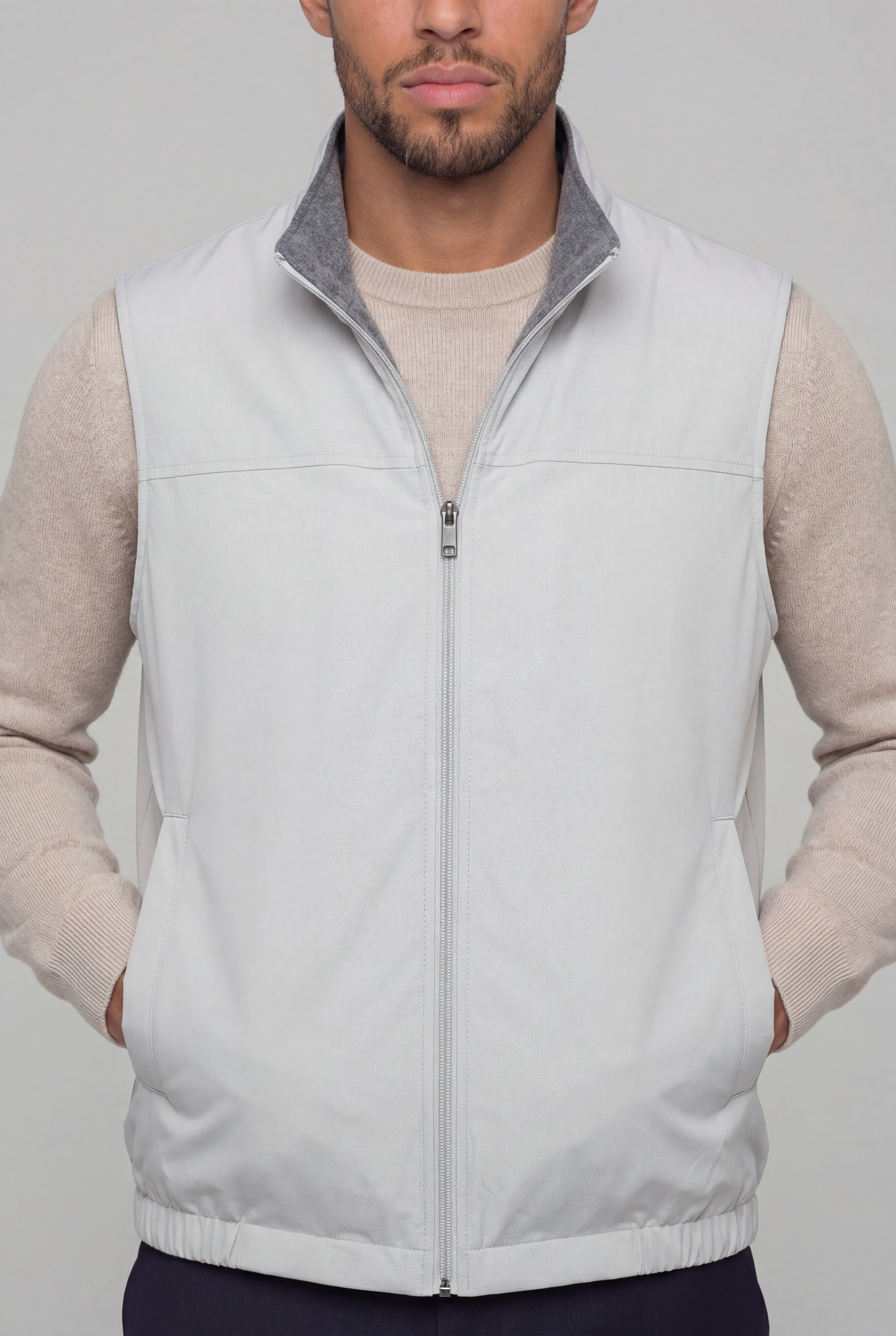 ZELARIO LIGHTWEIGHT REVERSIBLE VEST – GRAY