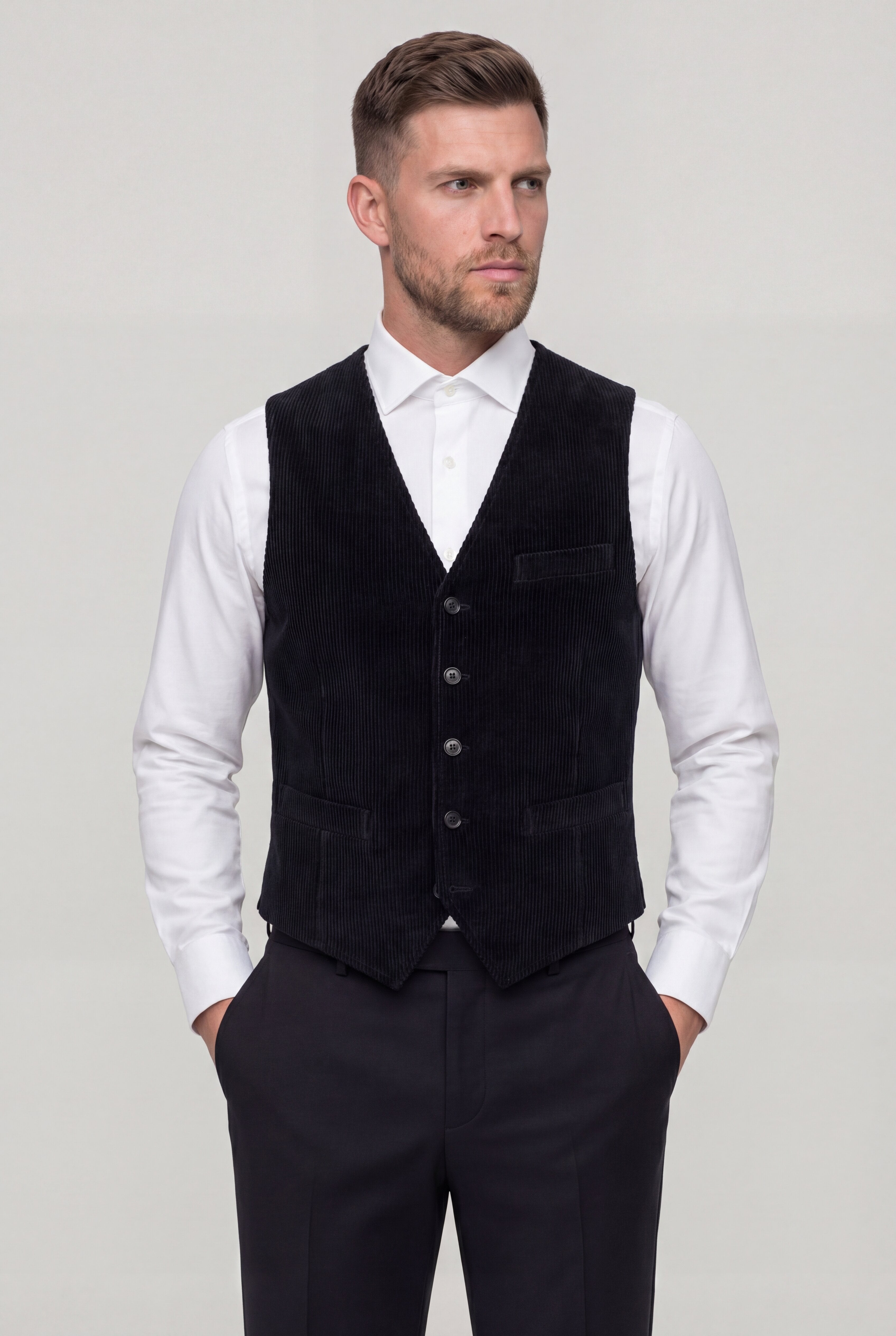 ZENTHRO CASUAL VEST - BLACK