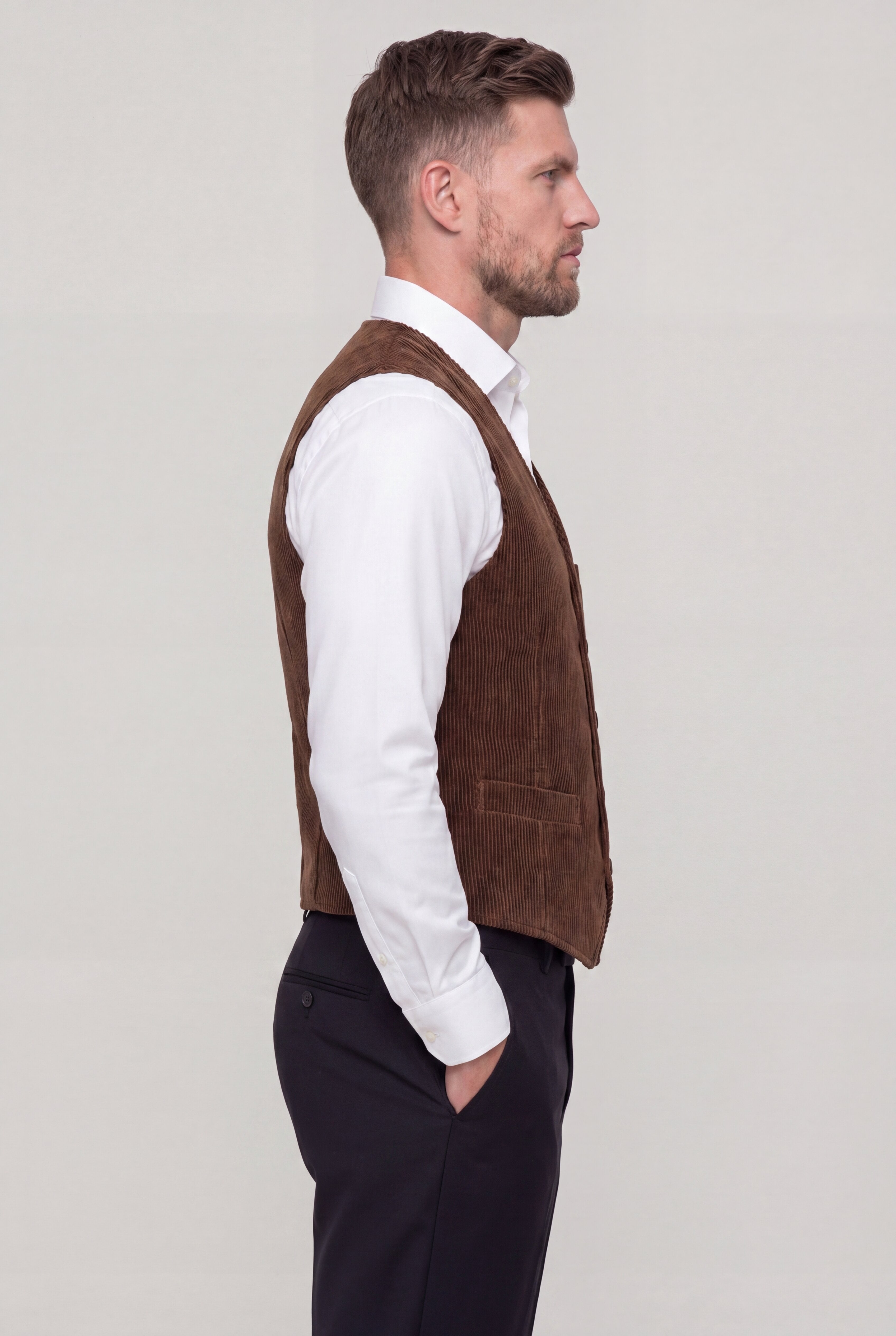 ZENTHRO CASUAL VEST - BROWN