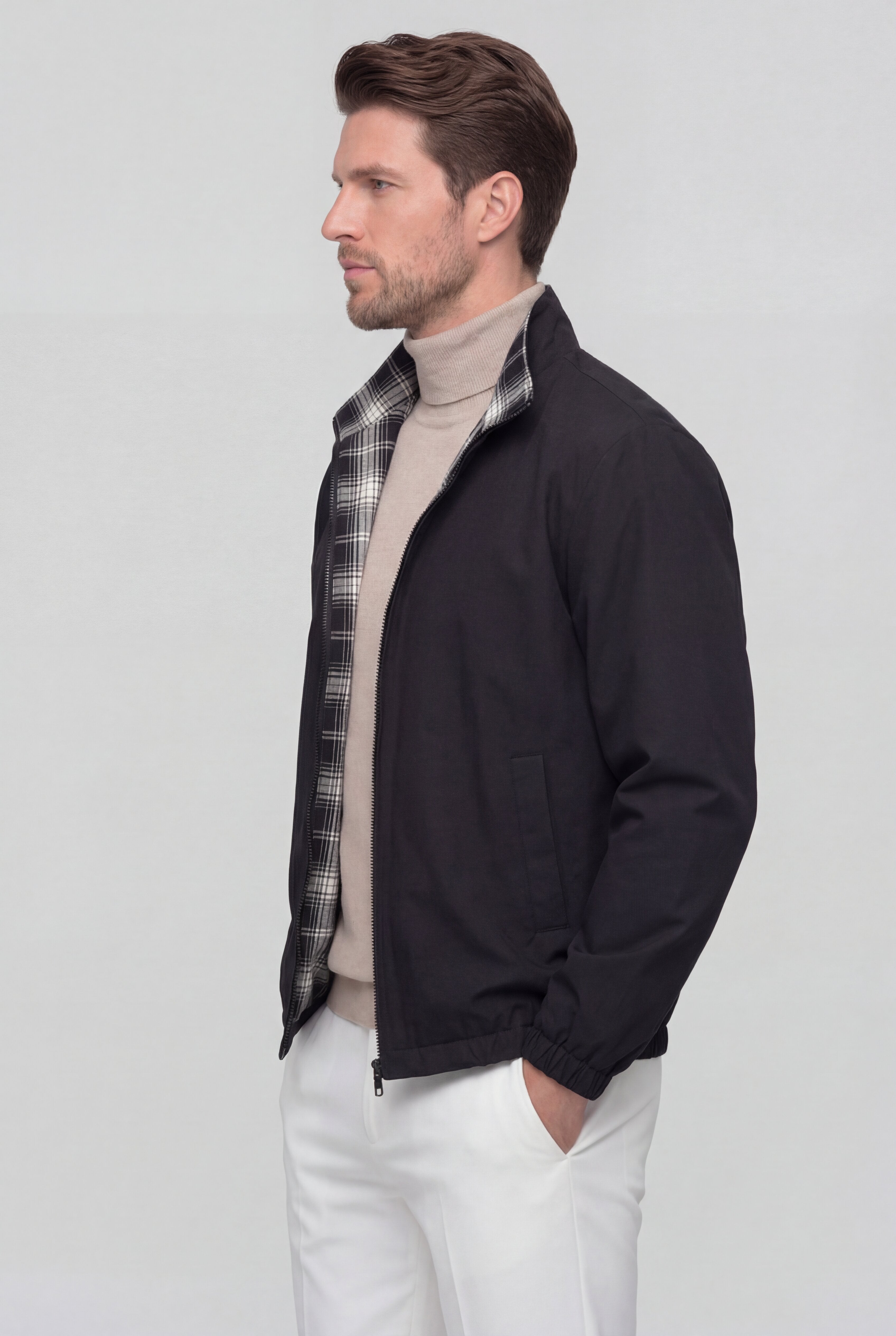 ZENVARO REVERSIBLE JACKET - BLACK